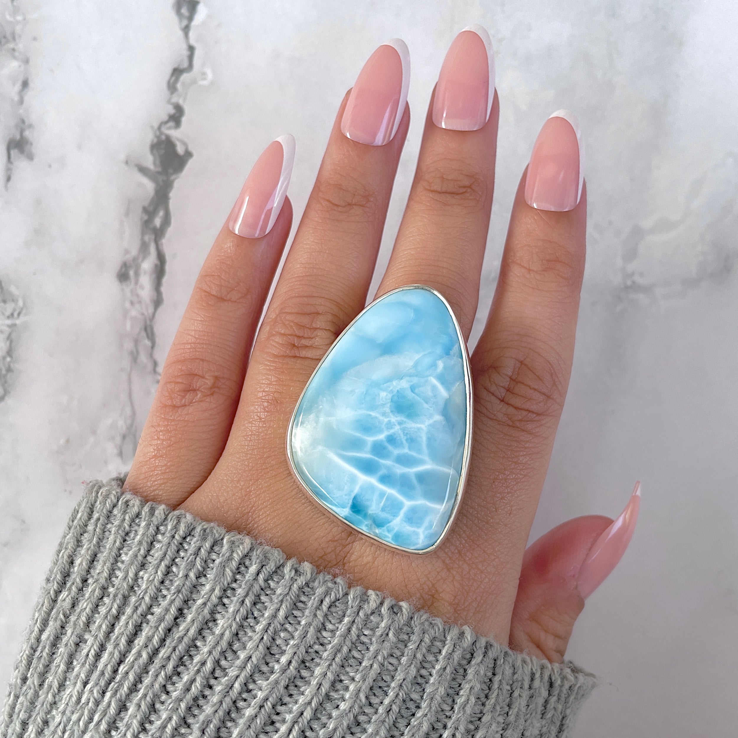 Larimar Adjustable Ring-(LAR-R-1562.)