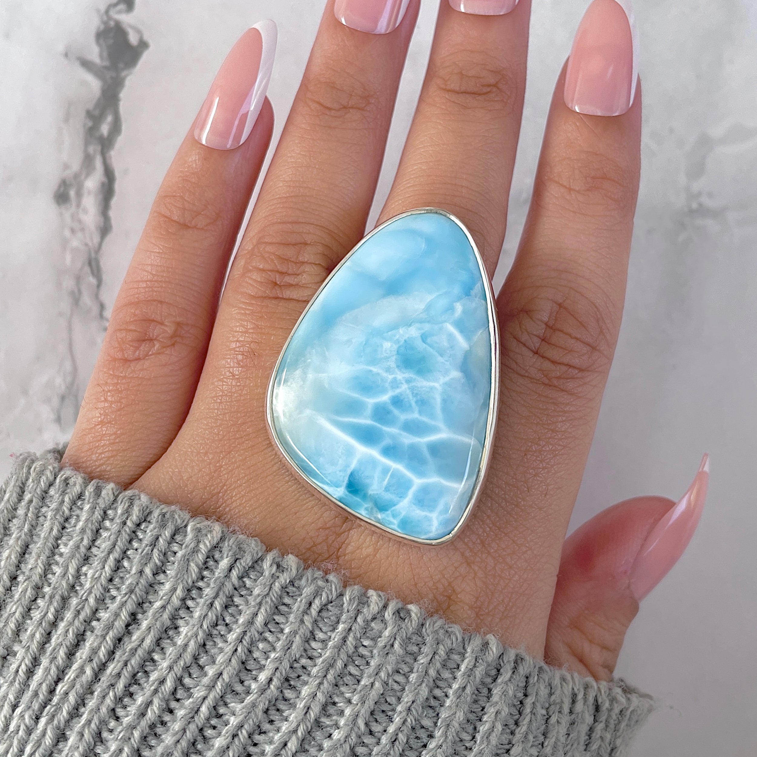 Larimar Adjustable Ring-(LAR-R-1562.)