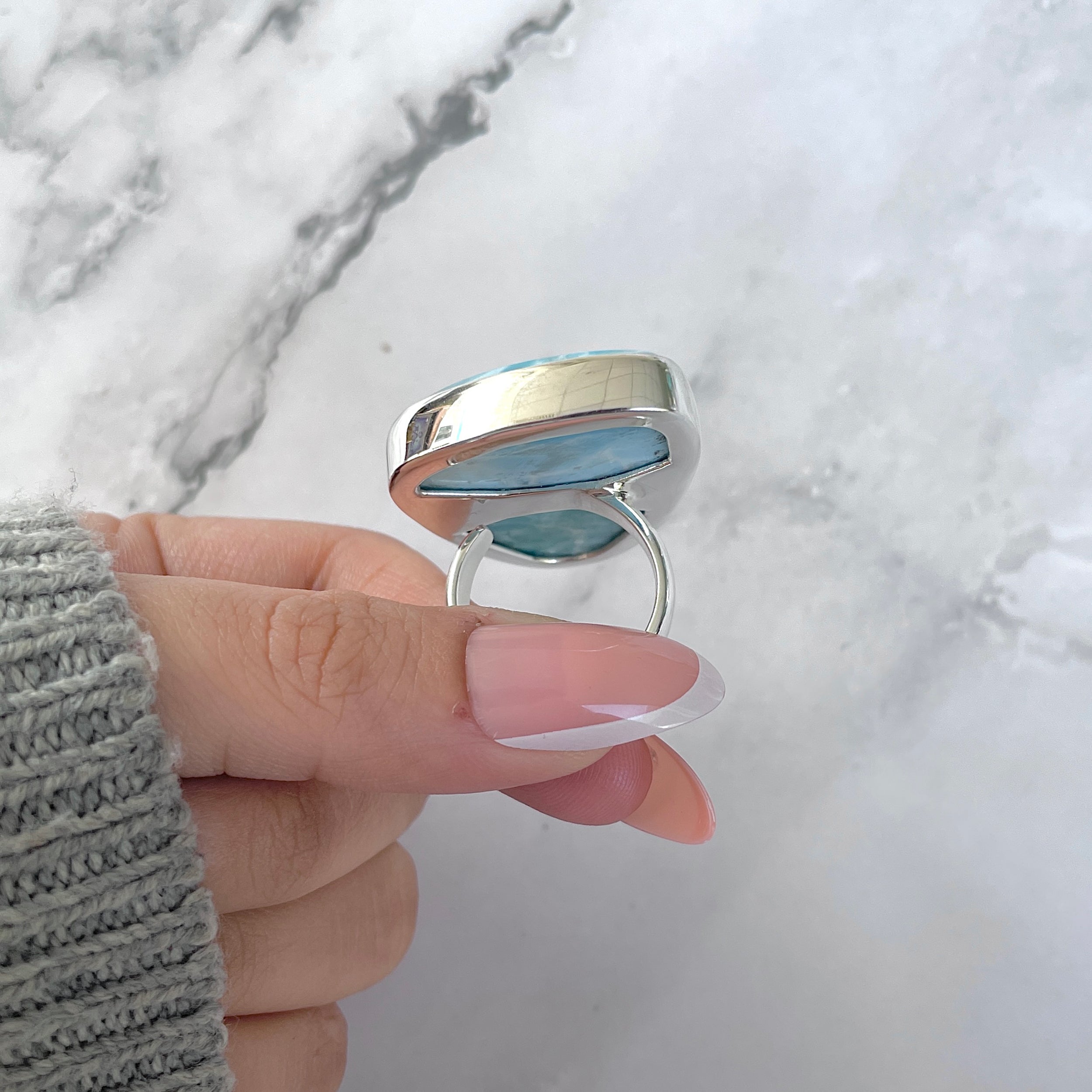 Larimar Adjustable Ring-(LAR-R-1562.)