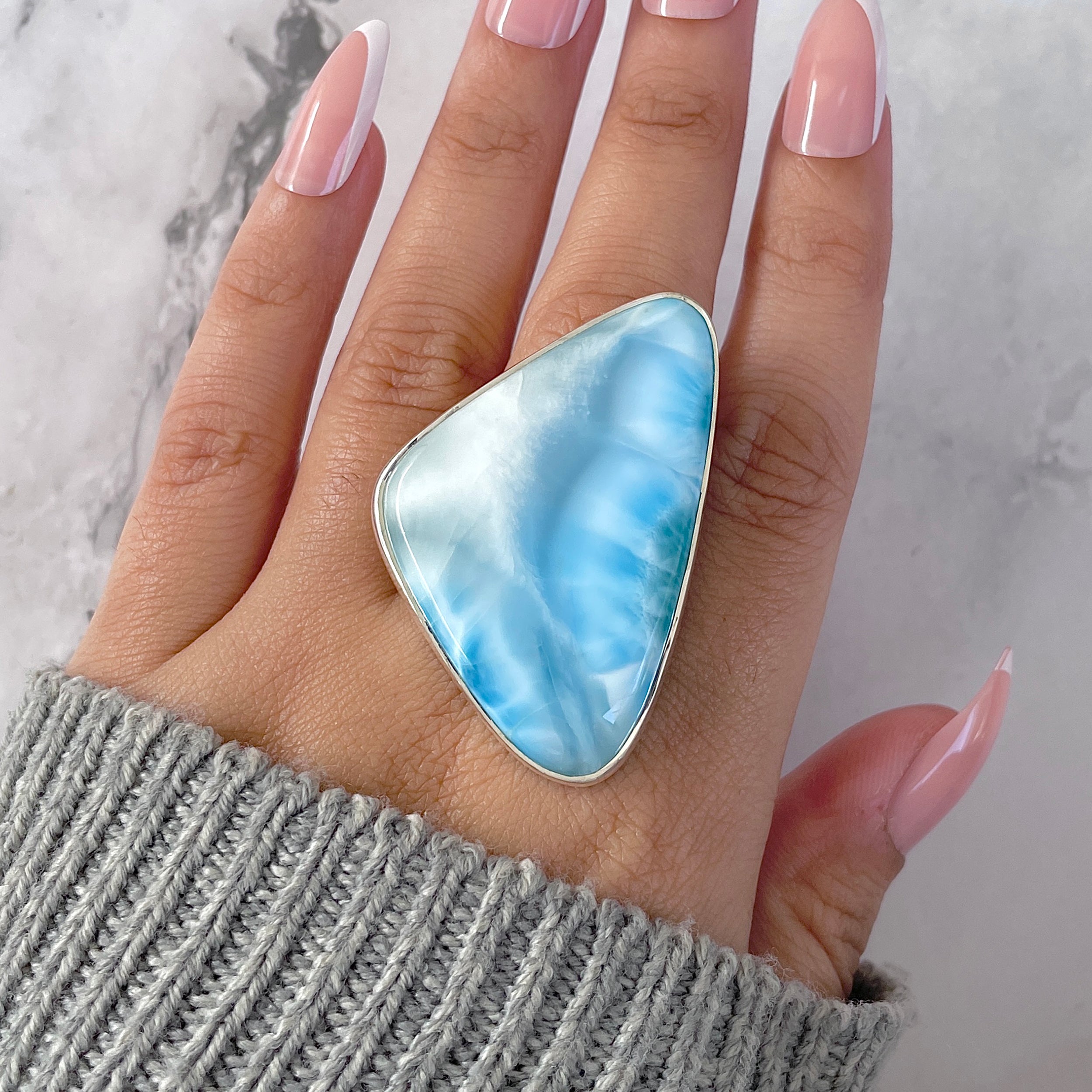 Larimar Adjustable Ring-(LAR-R-1563.)