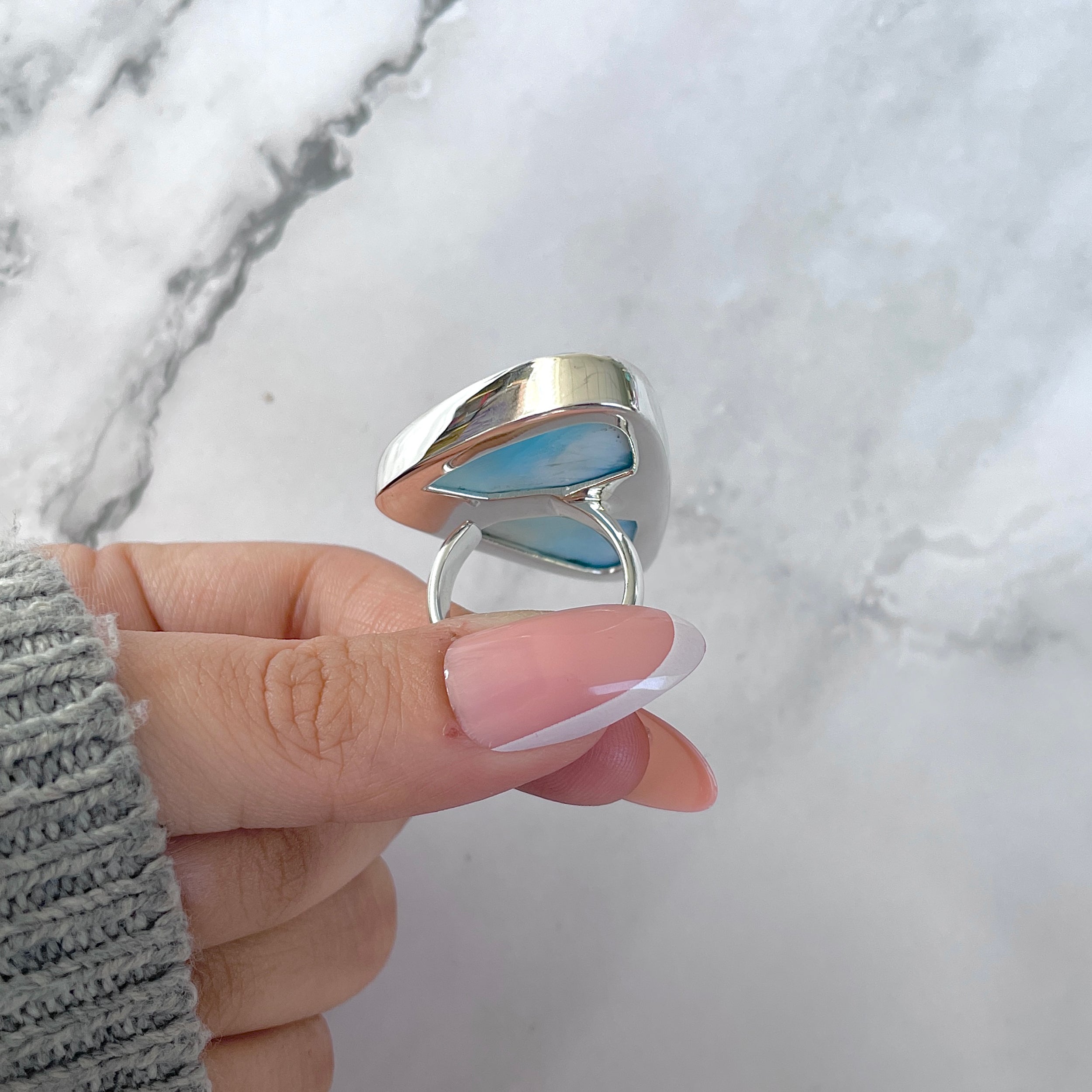Larimar Adjustable Ring-(LAR-R-1563.)