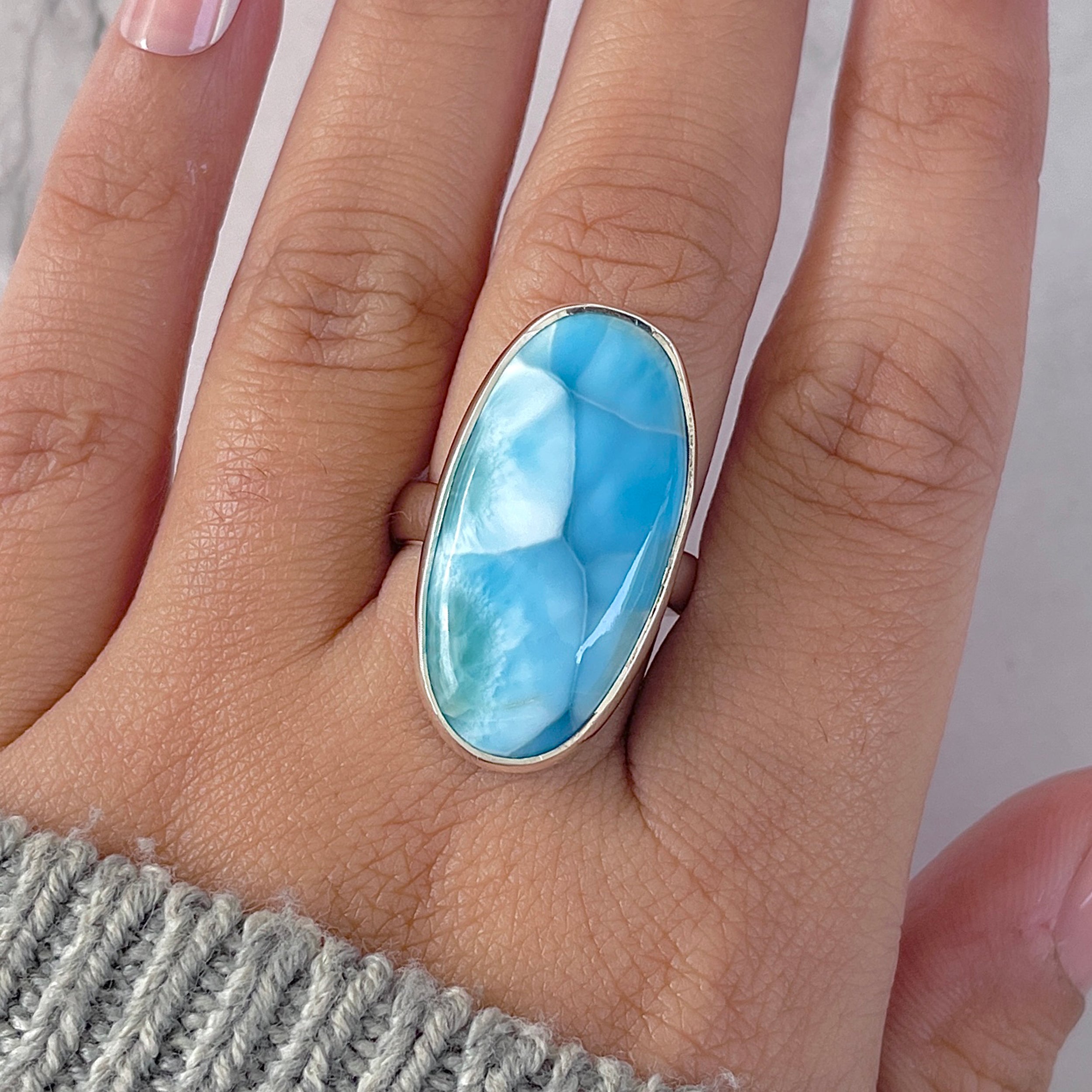 Larimar Adjustable Ring-(LAR-R-1564.)