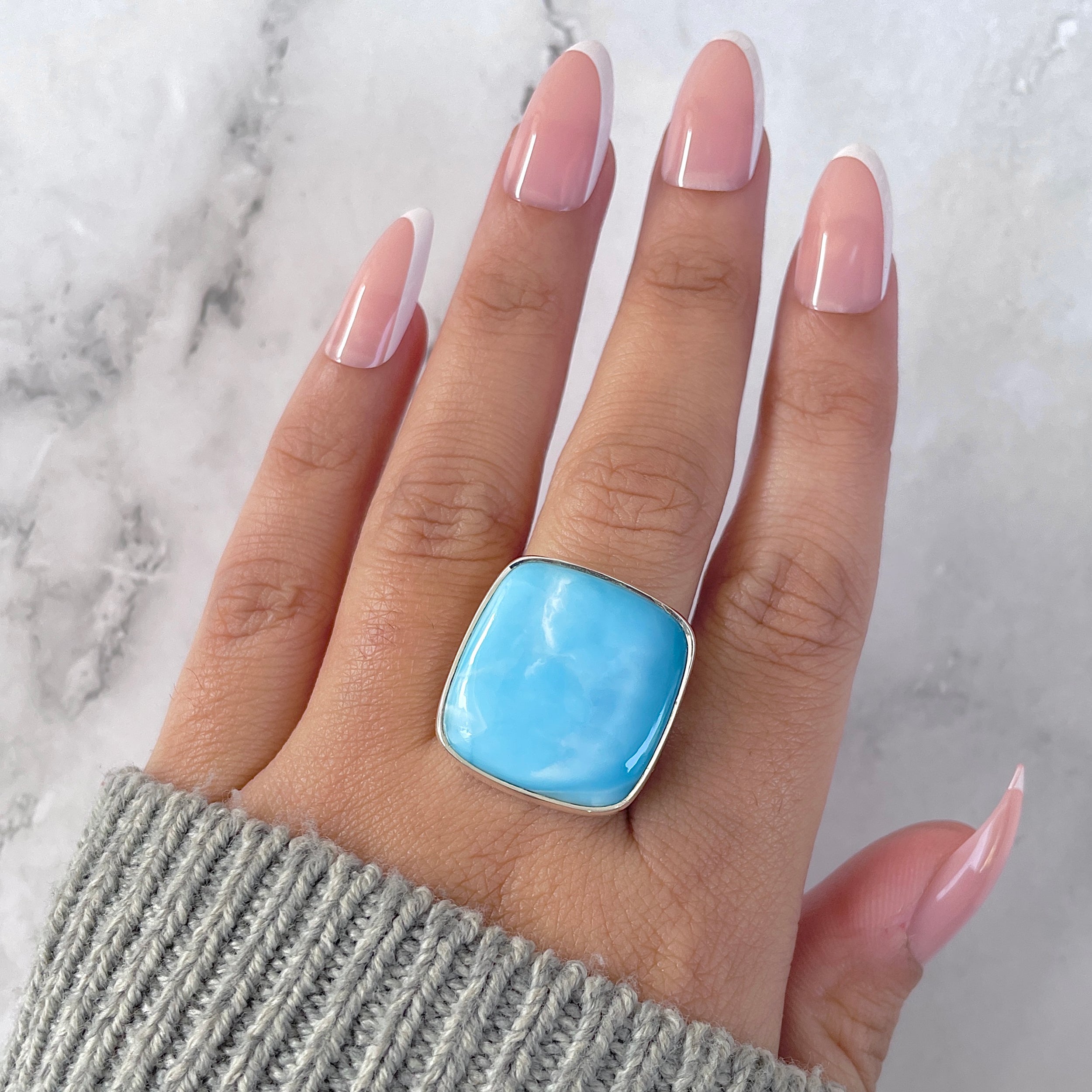 Larimar Adjustable Ring-(LAR-R-1565.)