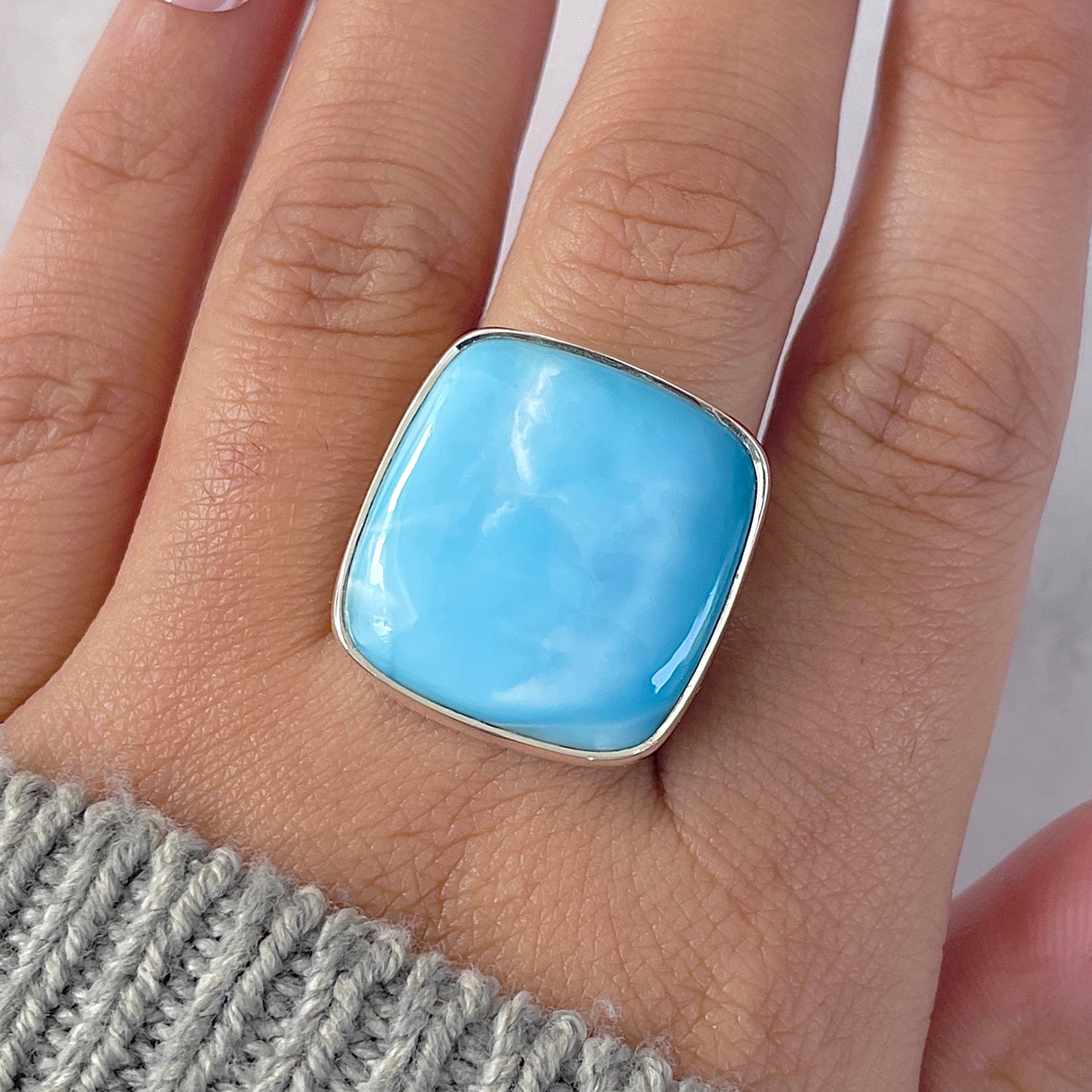 Larimar Adjustable Ring-(LAR-R-1565.)