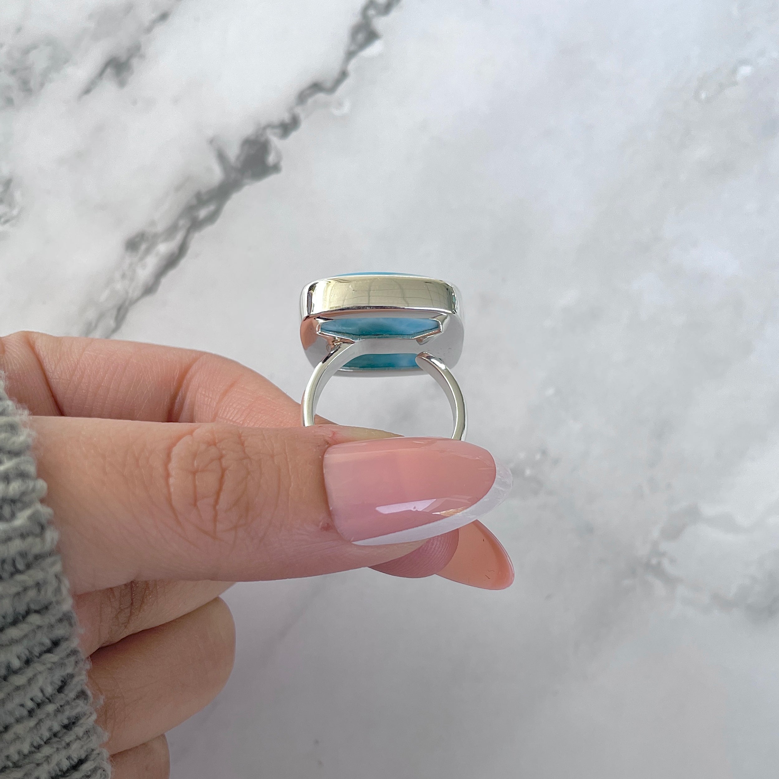 Larimar Adjustable Ring-(LAR-R-1565.)