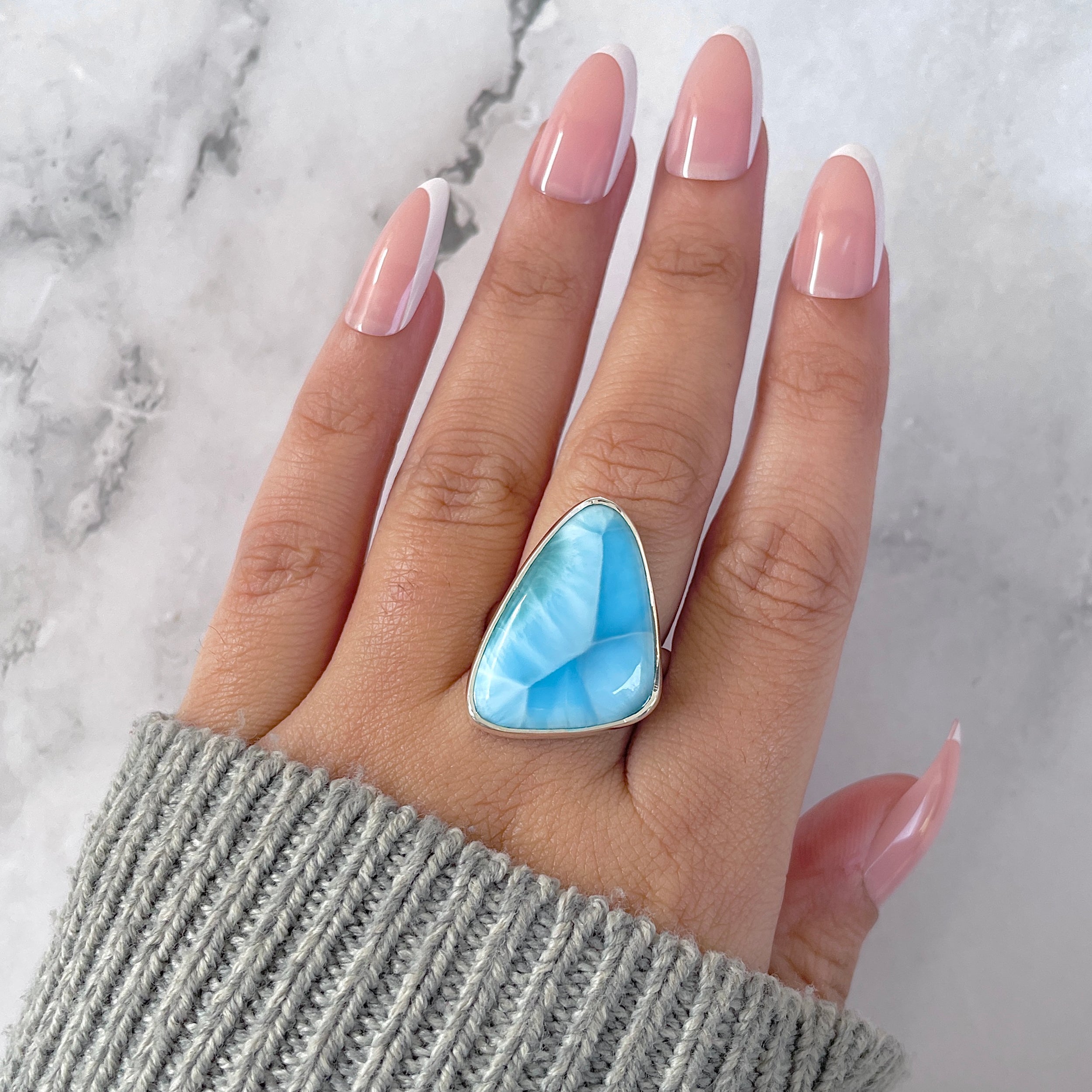 Larimar Adjustable Ring-(LAR-R-1567.)