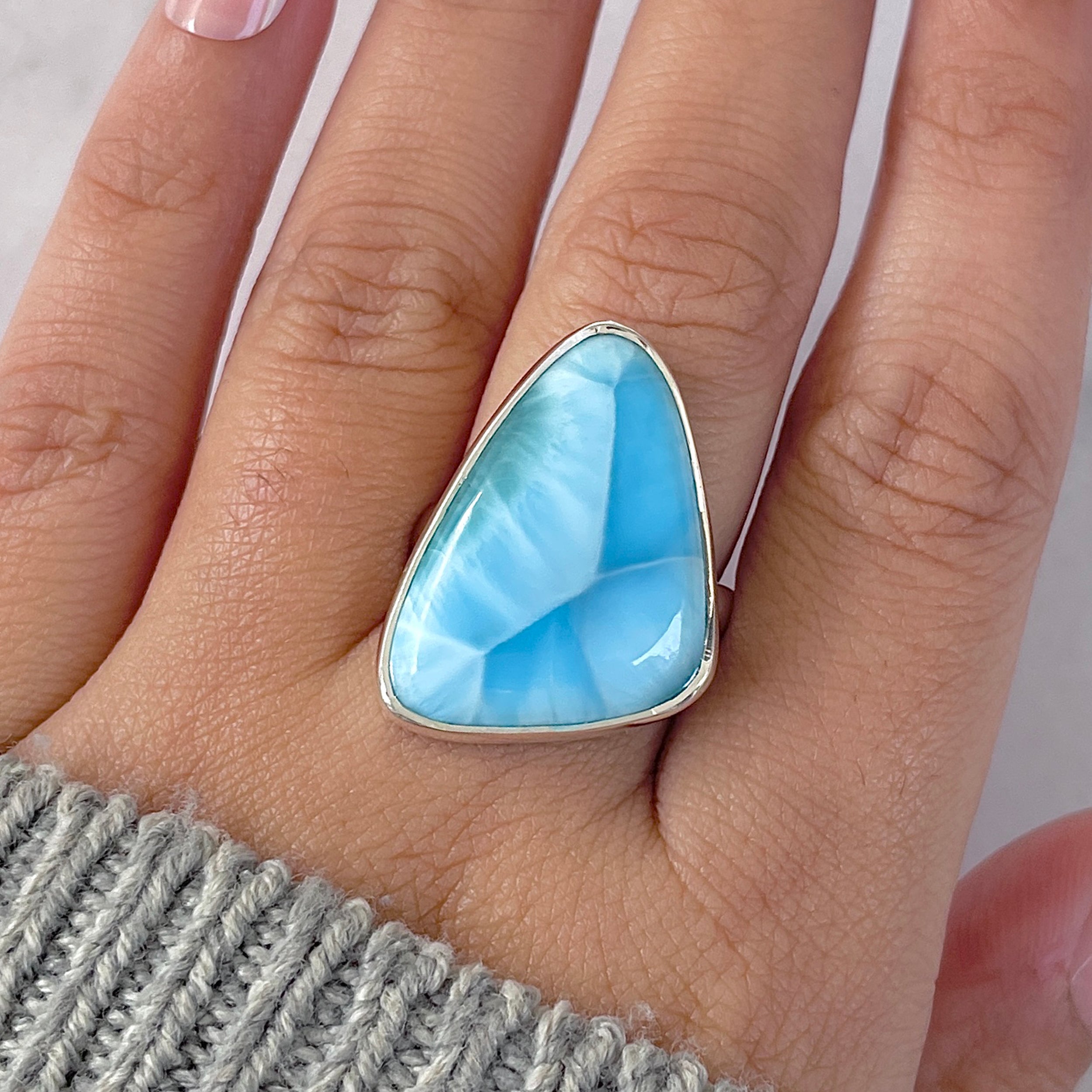 Larimar Adjustable Ring-(LAR-R-1567.)