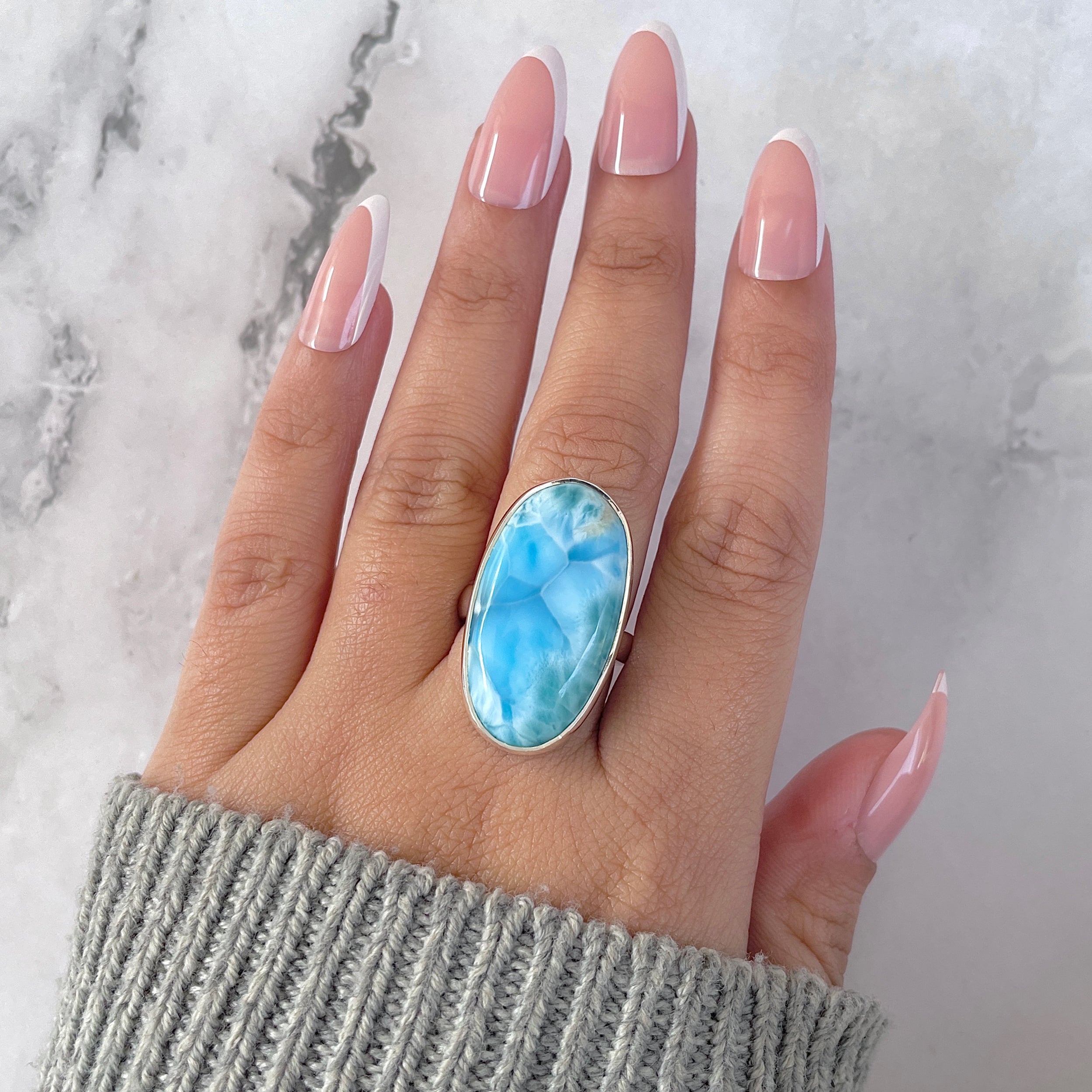 Larimar Adjustable Ring-(LAR-R-1568.)