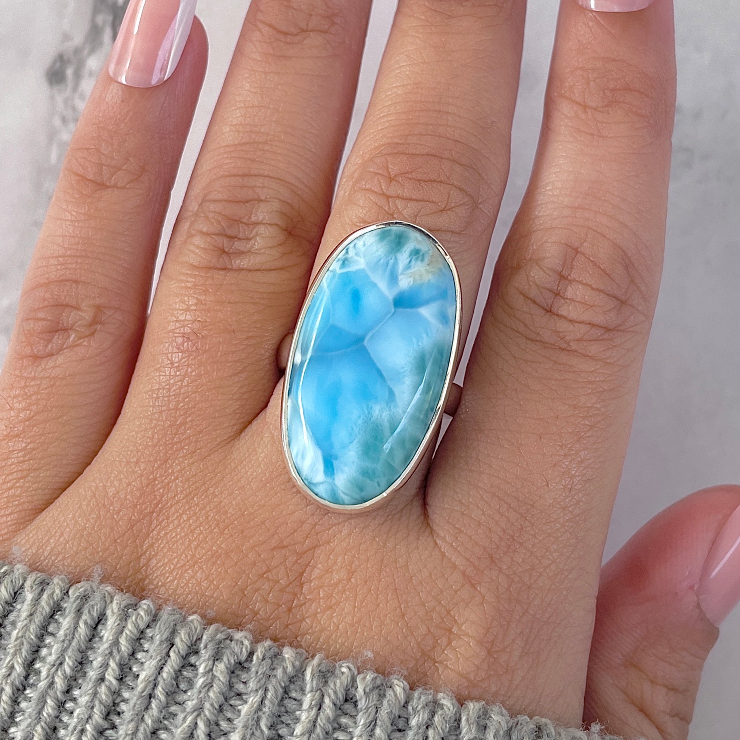 Larimar Adjustable Ring-(LAR-R-1568.)