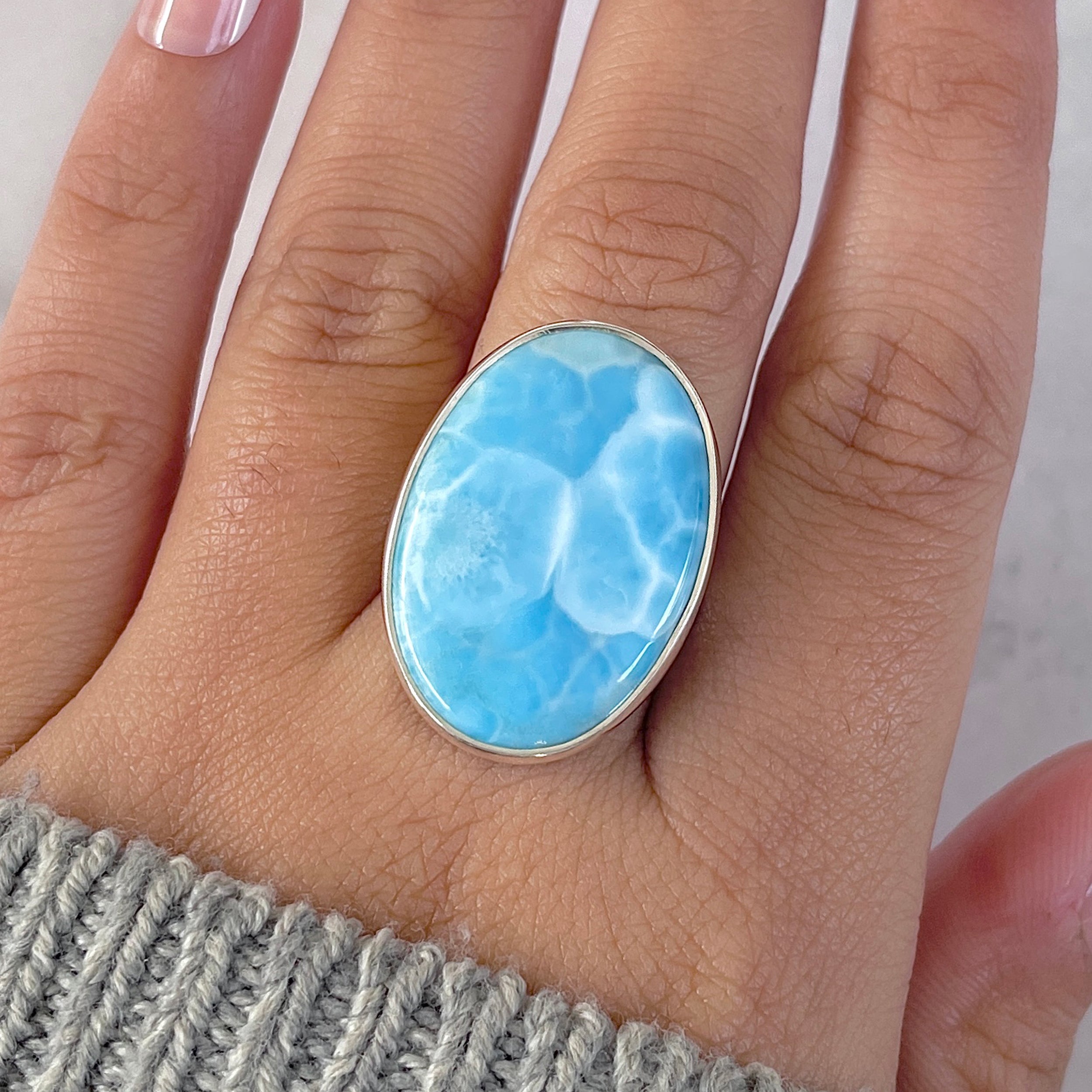 Larimar Adjustable Ring-(LAR-R-1569.)