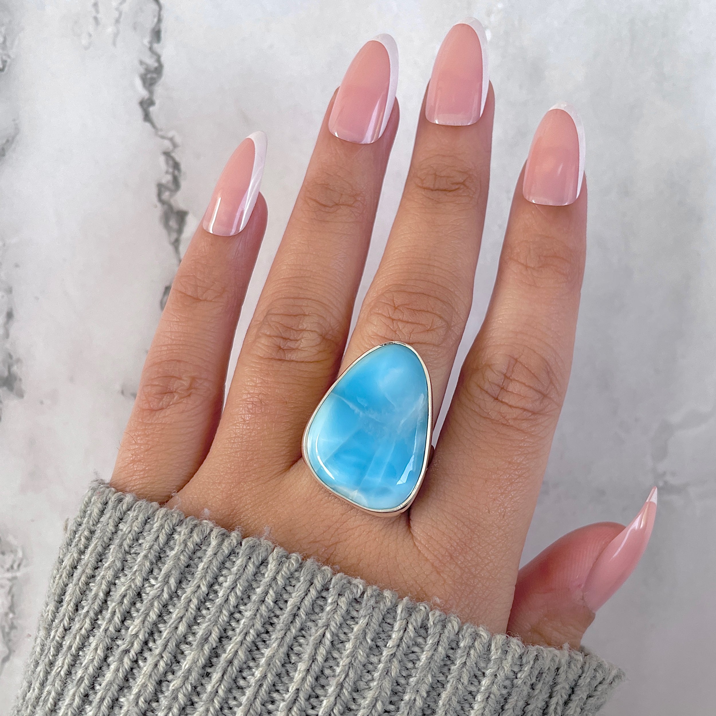 Larimar Adjustable Ring-(LAR-R-1571.)