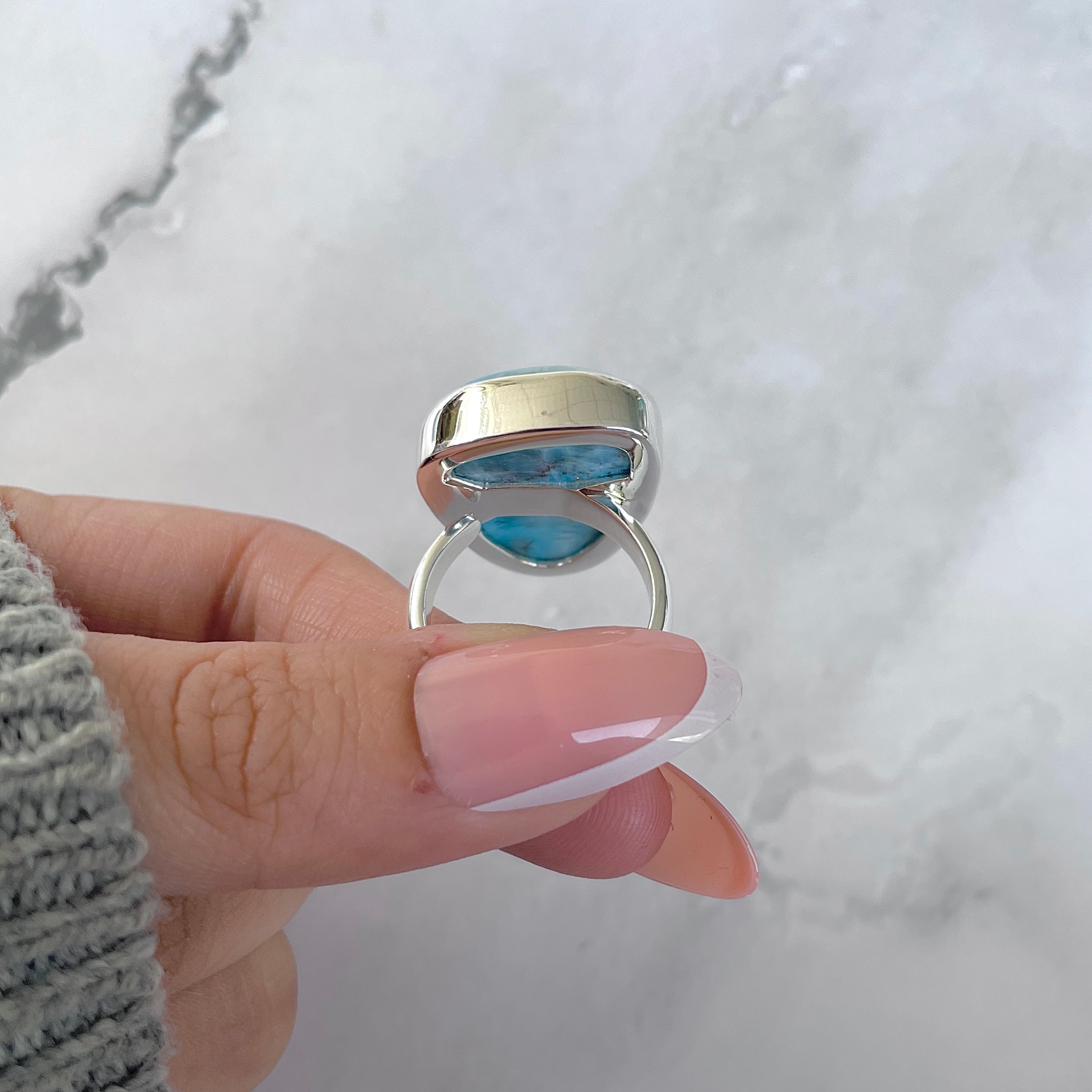 Larimar Adjustable Ring-(LAR-R-1571.)