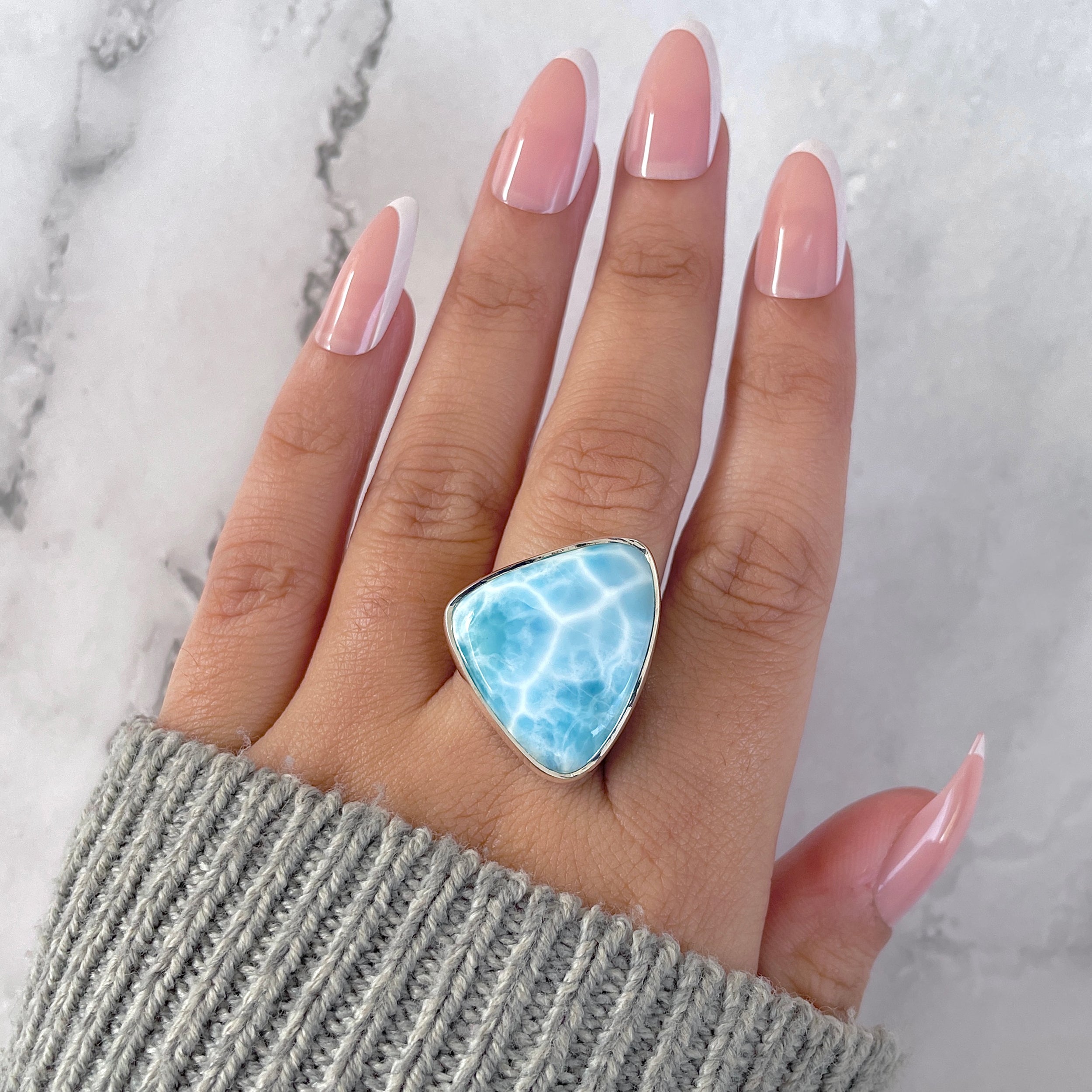 Larimar Adjustable Ring-(LAR-R-1572.)