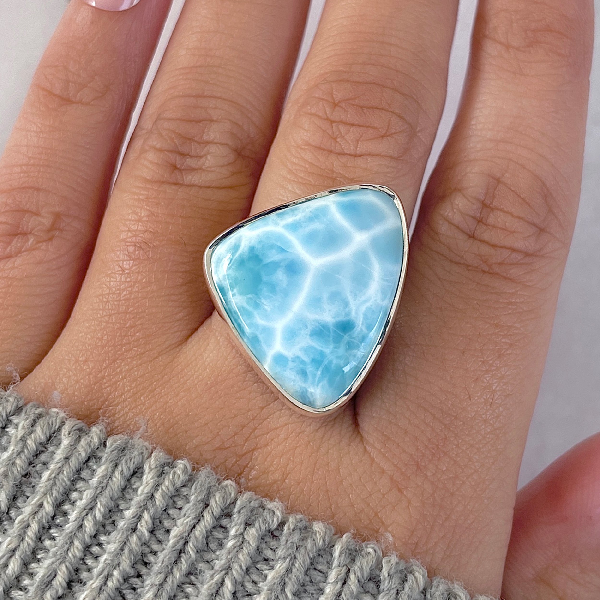 Larimar Adjustable Ring-(LAR-R-1572.)