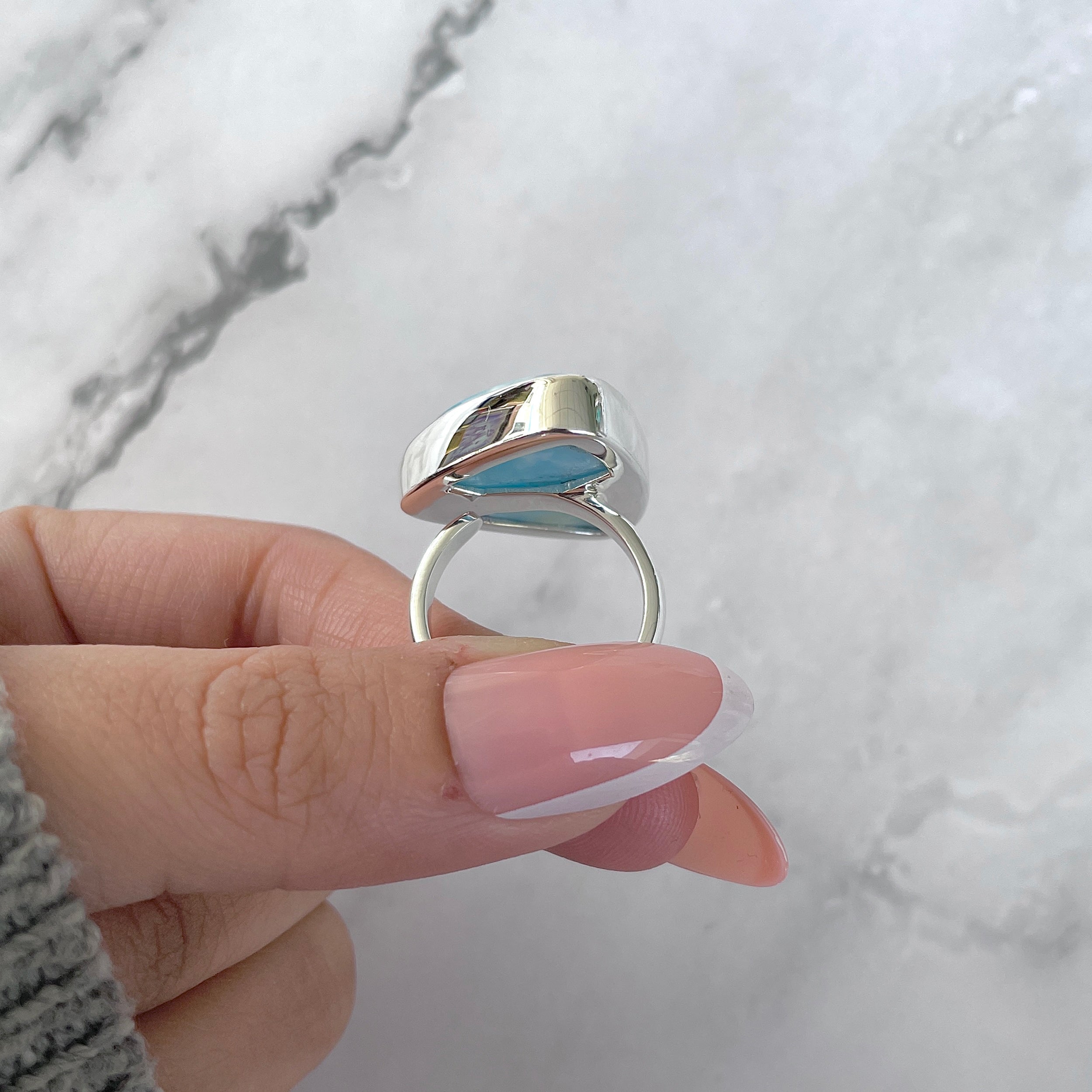 Larimar Adjustable Ring-(LAR-R-1572.)