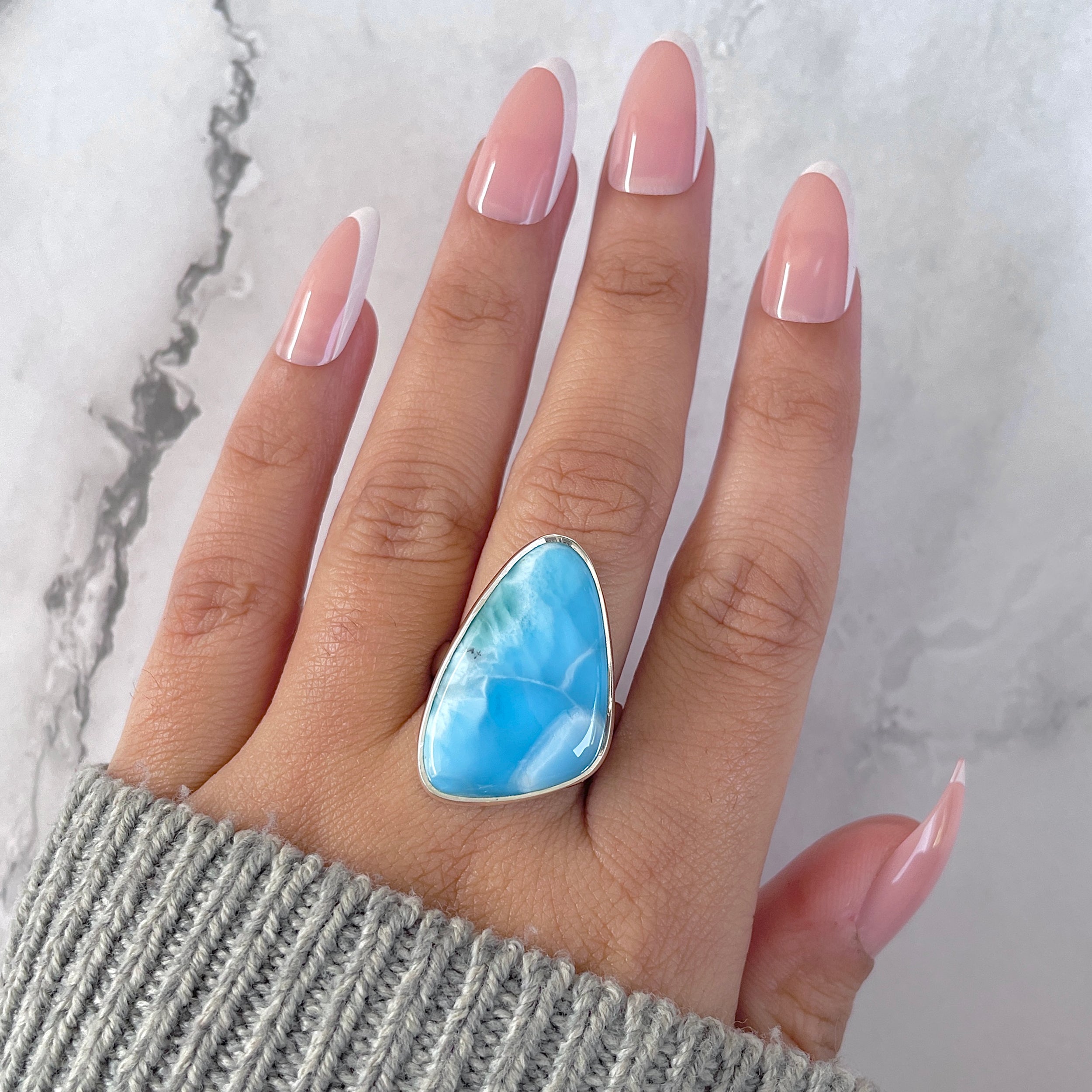 Larimar Adjustable Ring-(LAR-R-1573.)