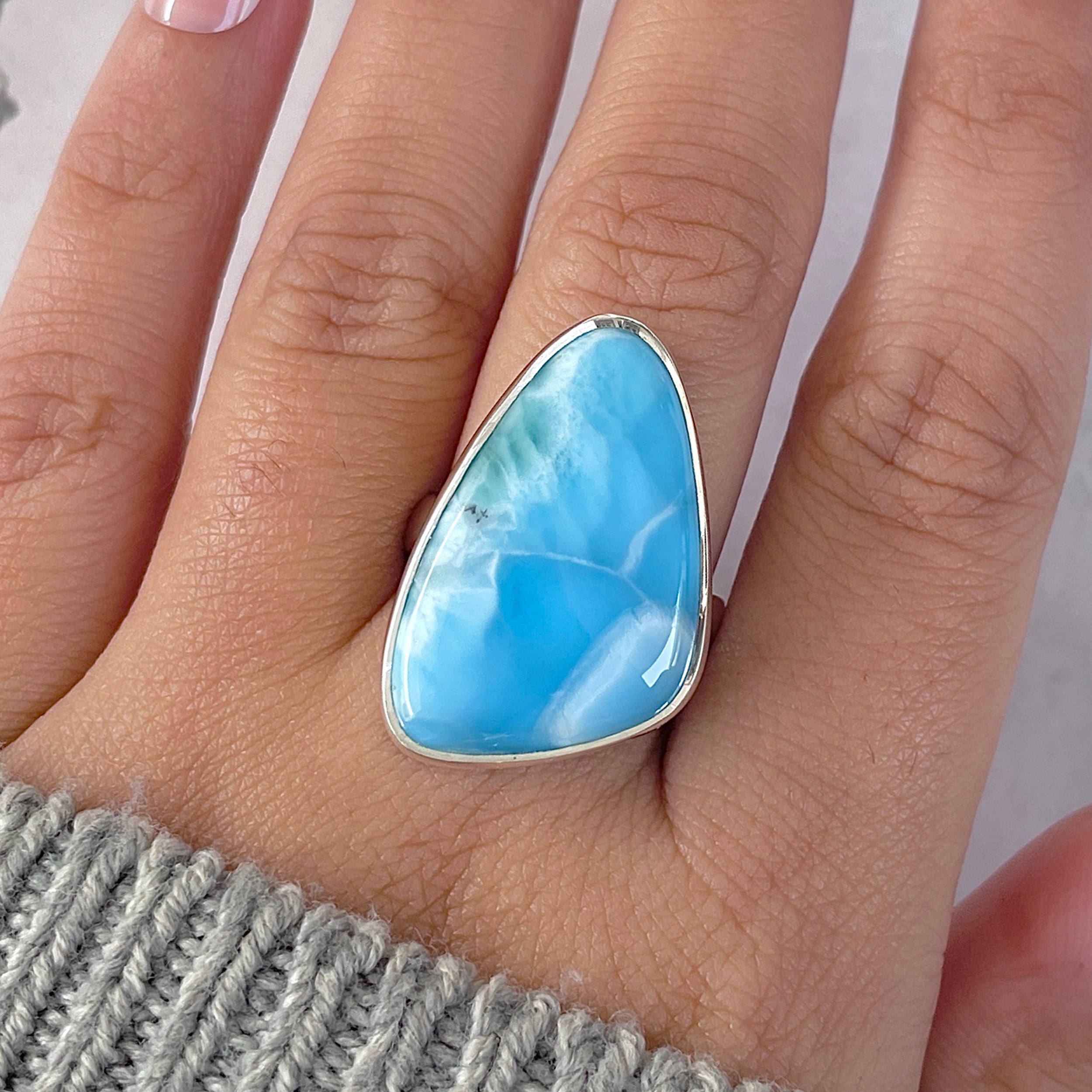Larimar Adjustable Ring-(LAR-R-1573.)