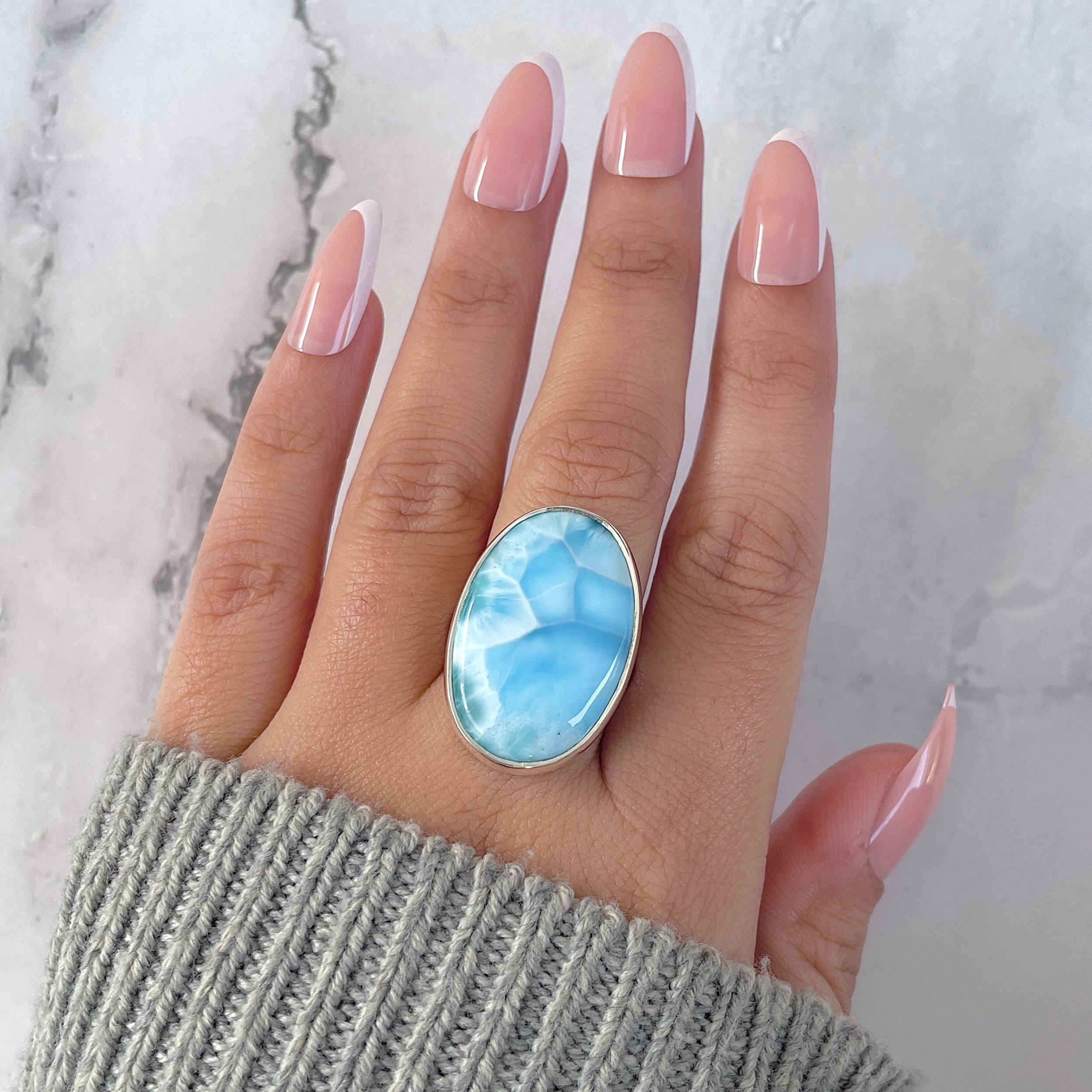 Larimar Adjustable Ring-(LAR-R-1574.)