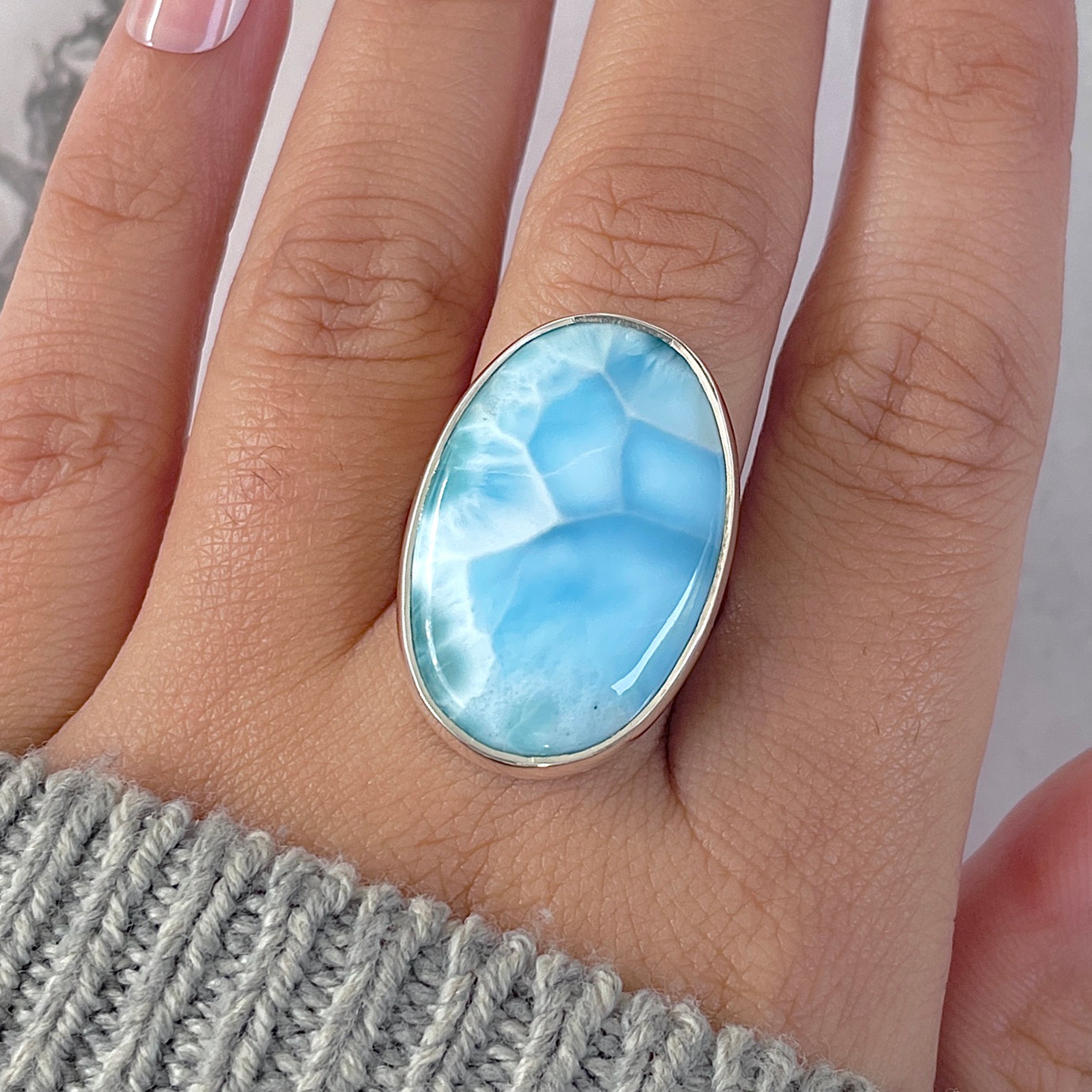 Larimar Adjustable Ring-(LAR-R-1574.)