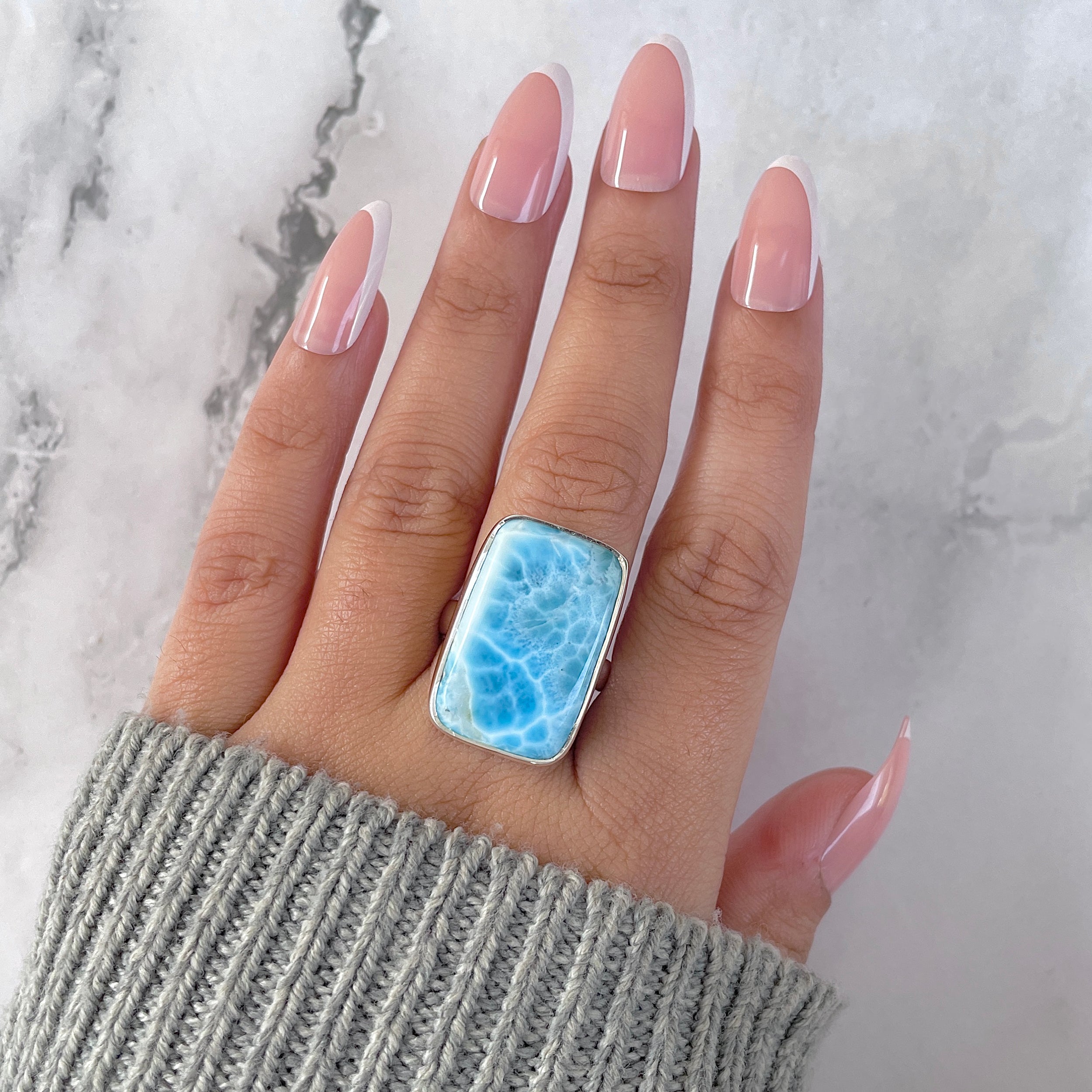 Larimar Adjustable Ring-(LAR-R-1575.)