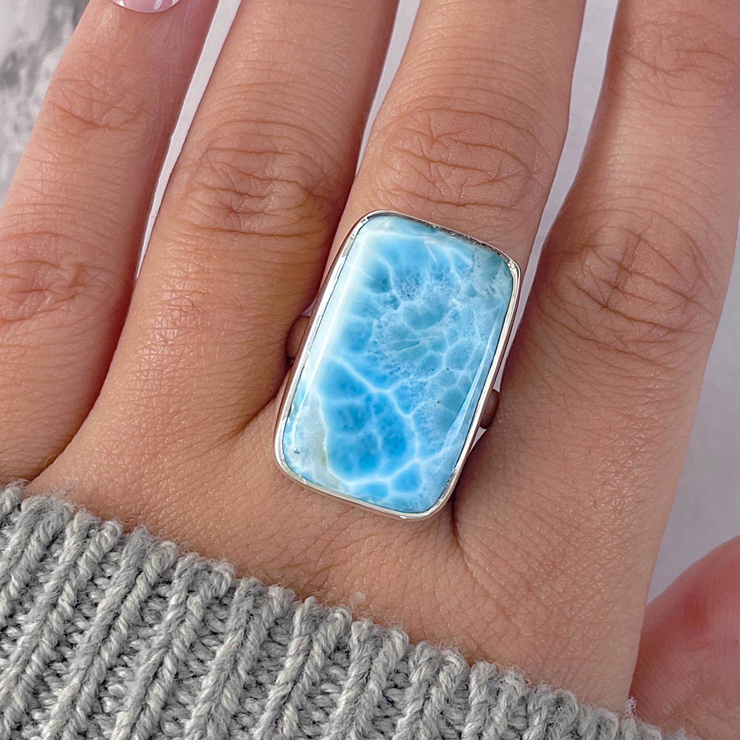 Larimar Adjustable Ring-(LAR-R-1575.)