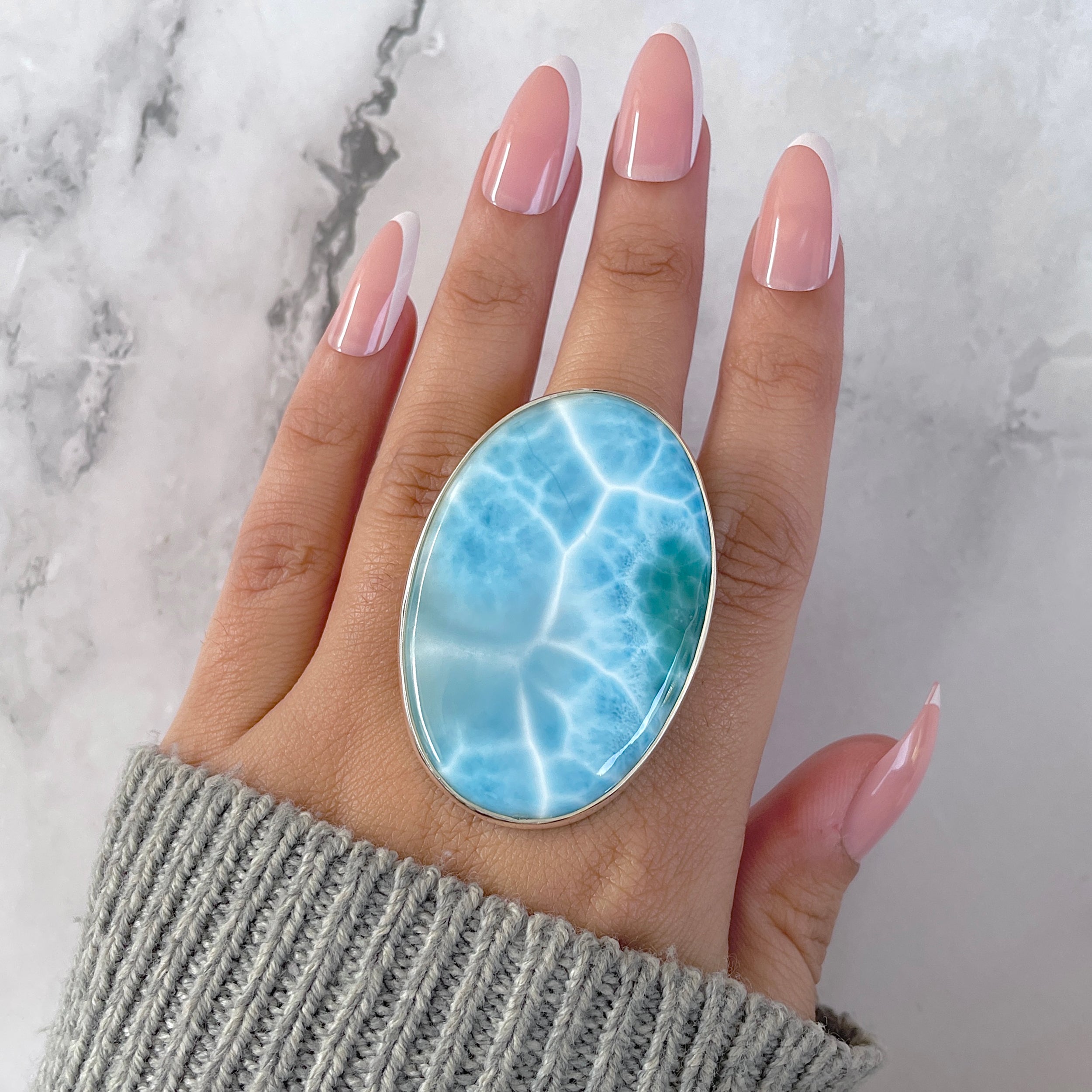 Larimar Adjustable Ring-(LAR-R-1576.)