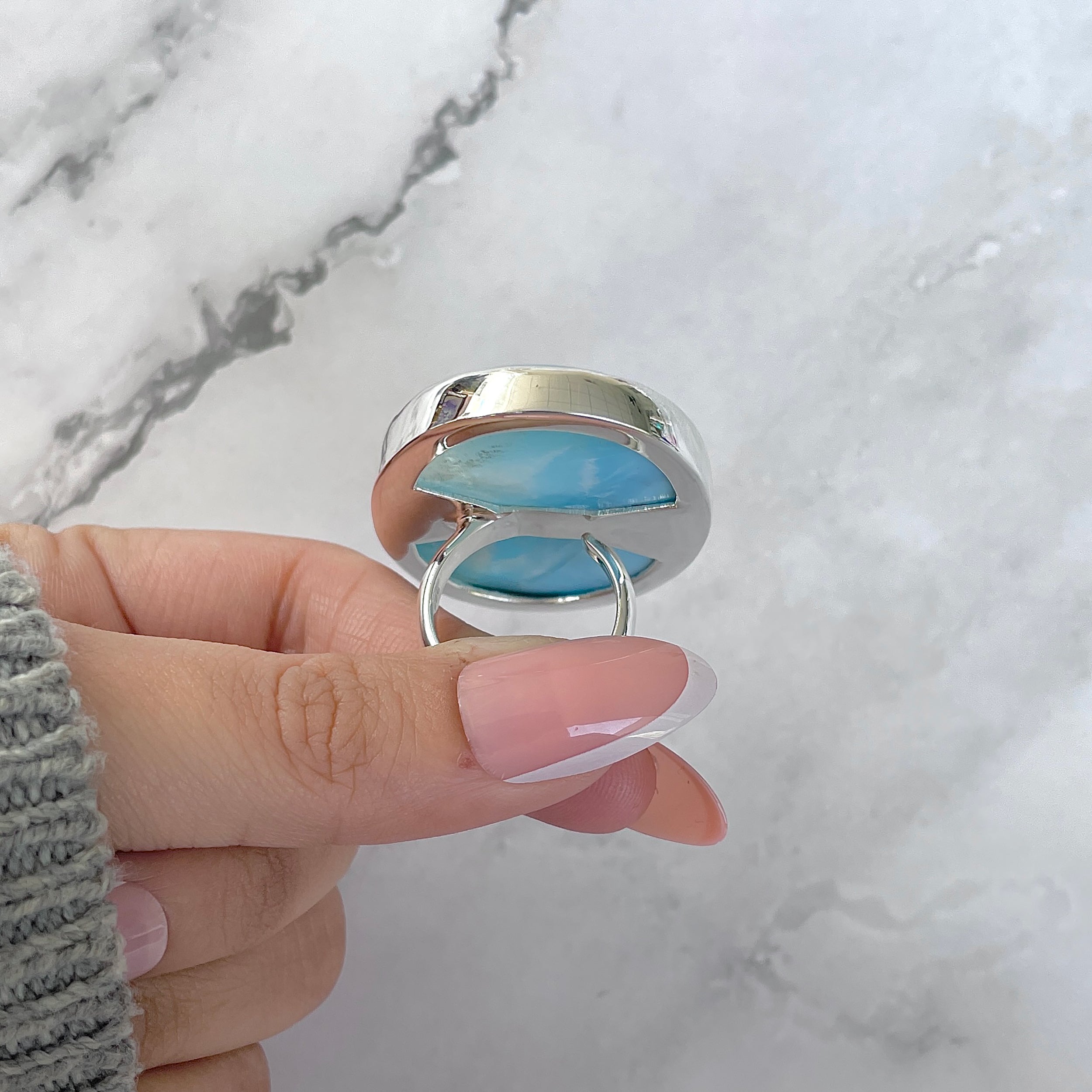 Larimar Adjustable Ring-(LAR-R-1576.)