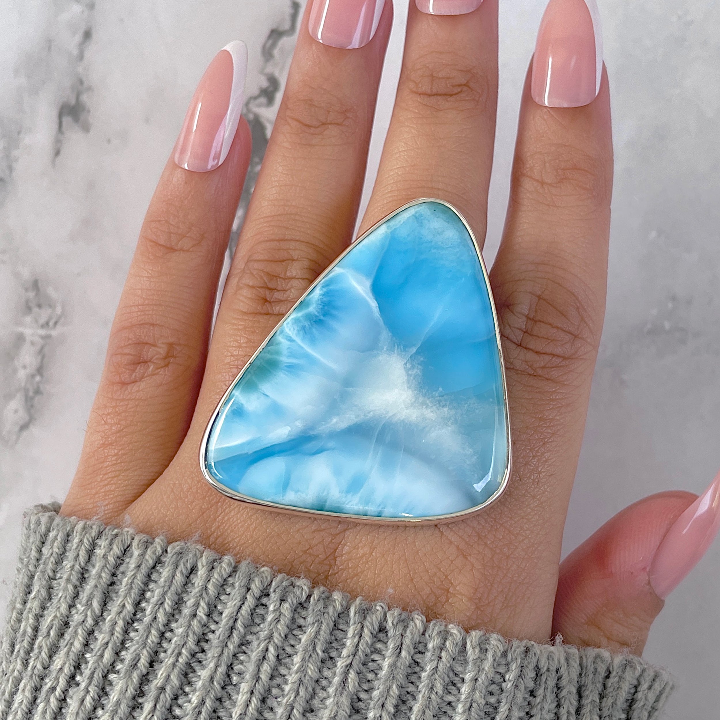 Larimar Adjustable Ring-(LAR-R-1577.)