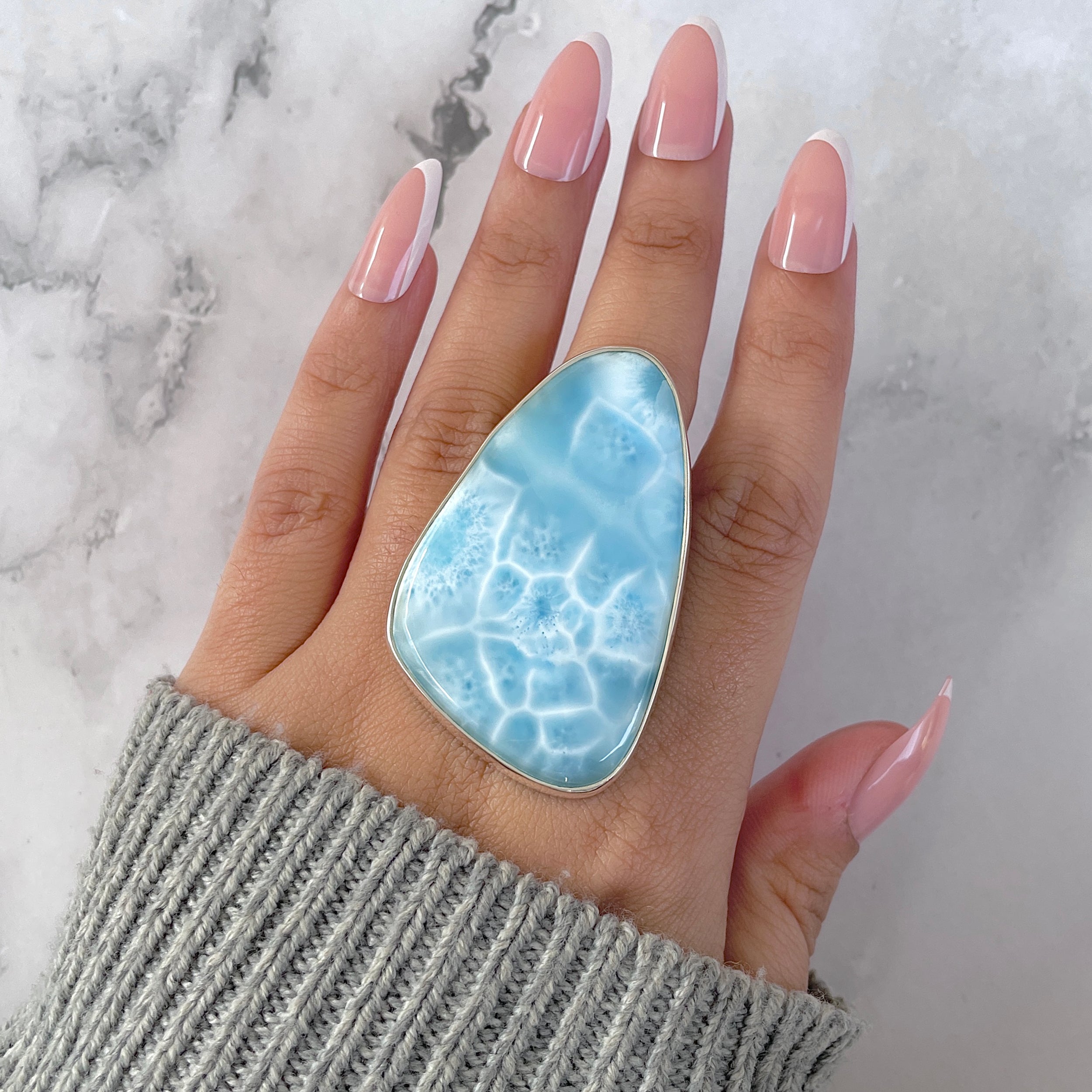 Larimar Adjustable Ring-(LAR-R-1578.)