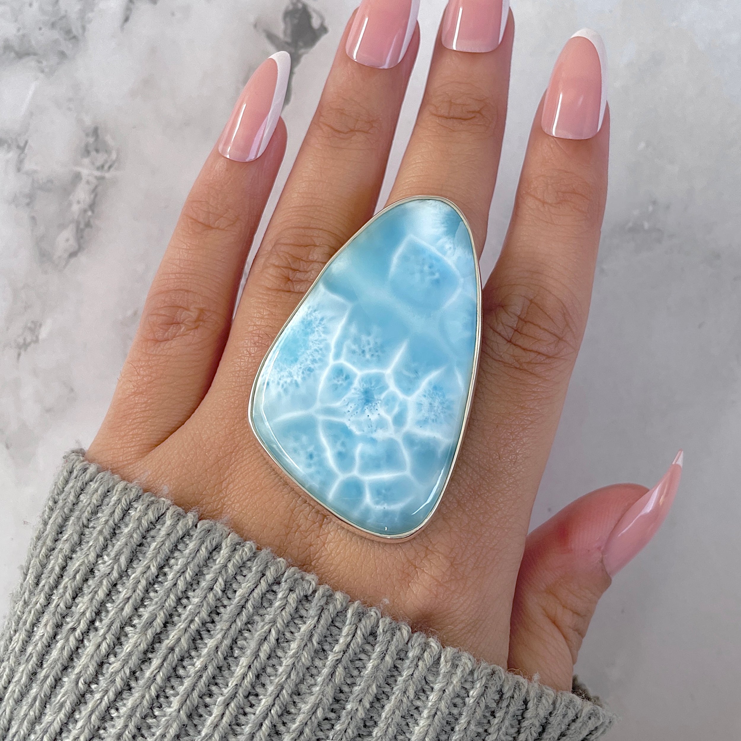 Larimar Adjustable Ring-(LAR-R-1578.)