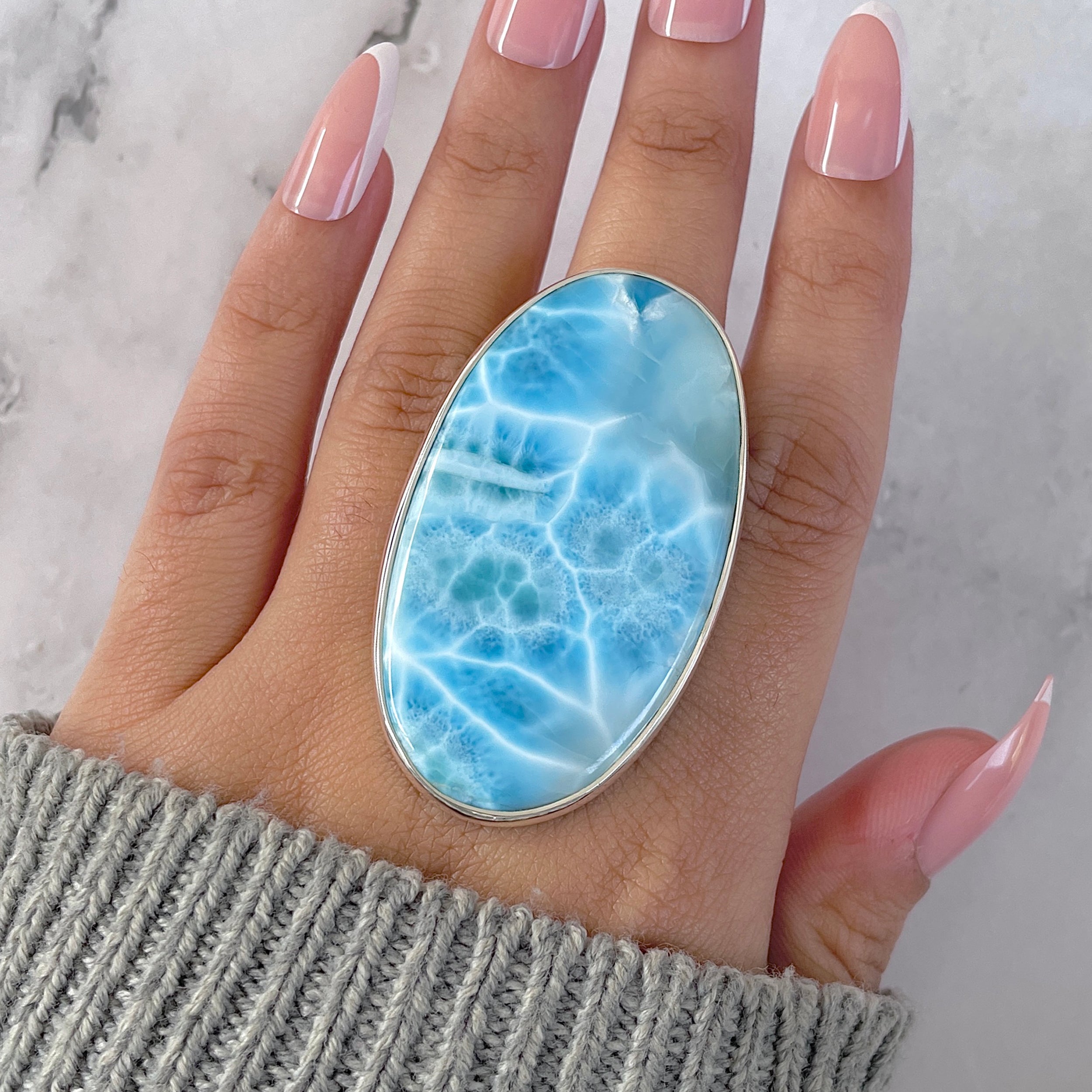 Larimar Adjustable Ring-(LAR-R-1579.)
