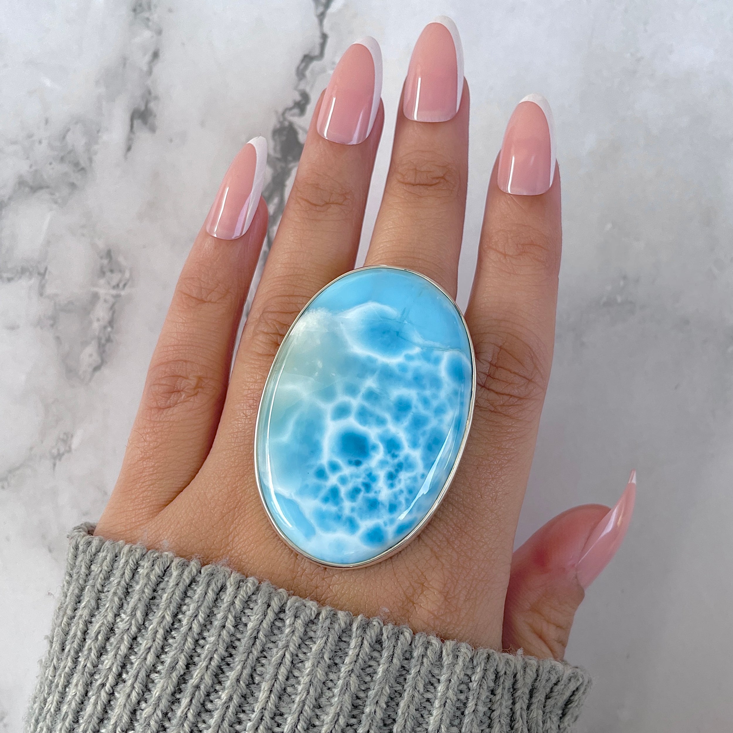 Larimar Adjustable Ring-(LAR-R-1580.)