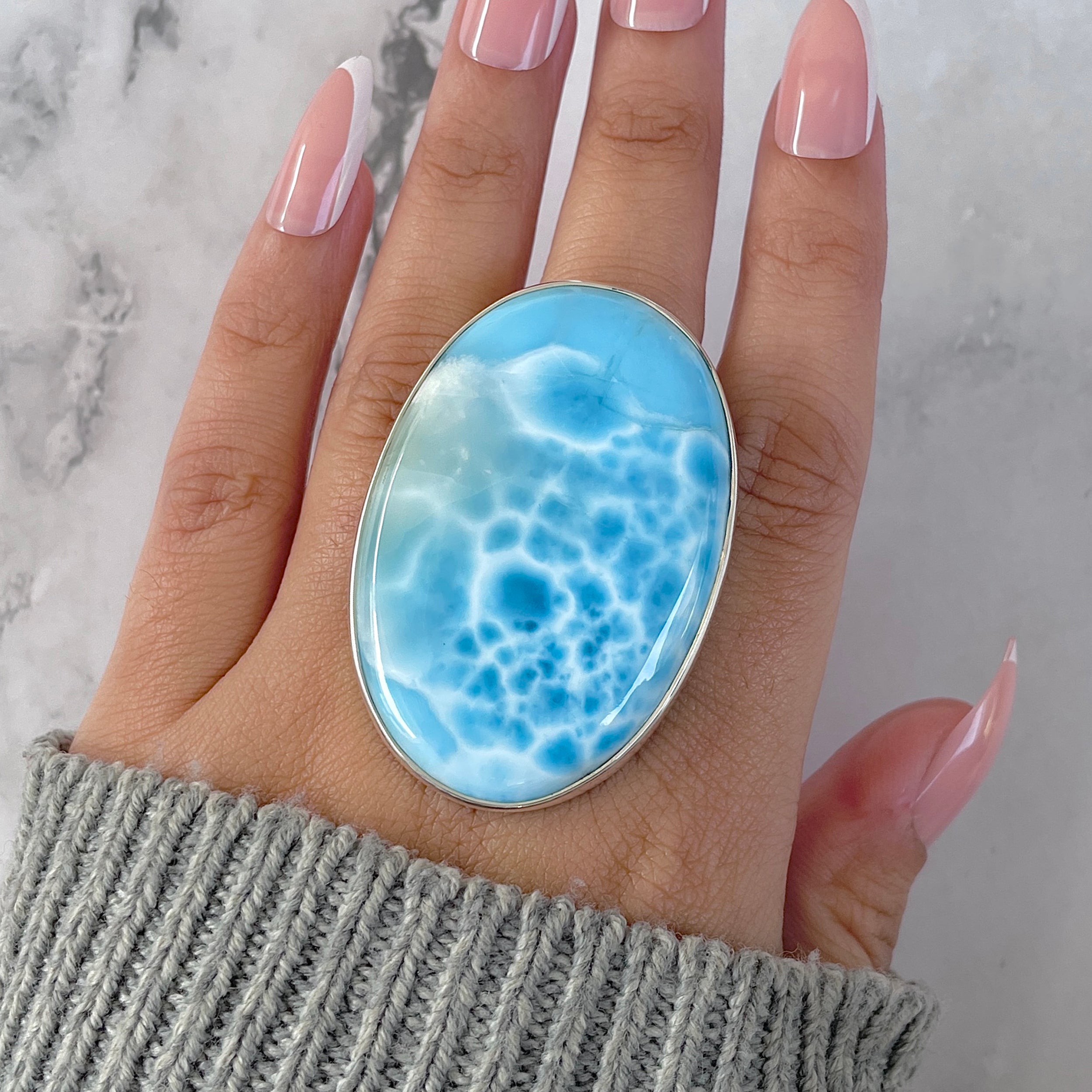 Larimar Adjustable Ring-(LAR-R-1580.)