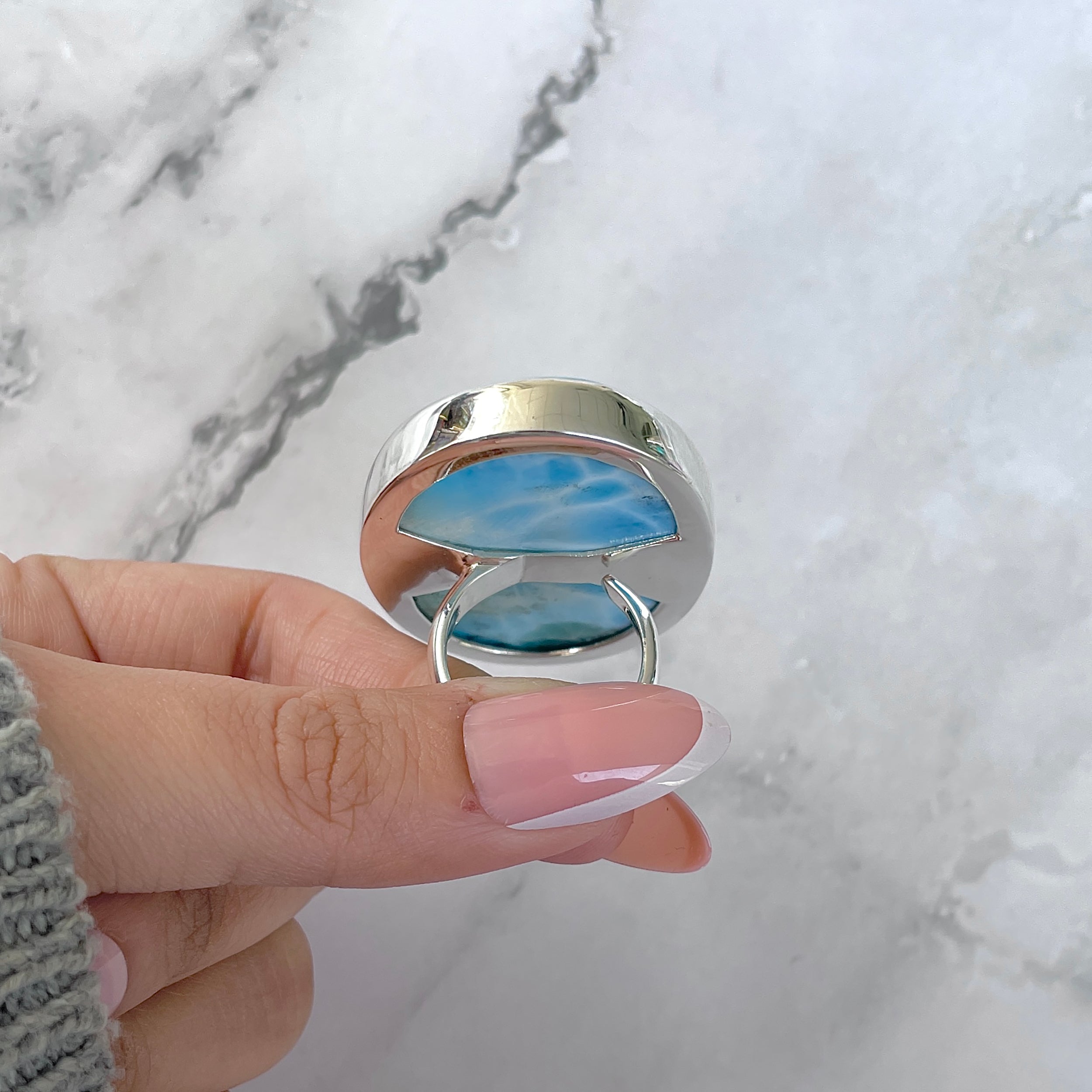 Larimar Adjustable Ring-(LAR-R-1580.)