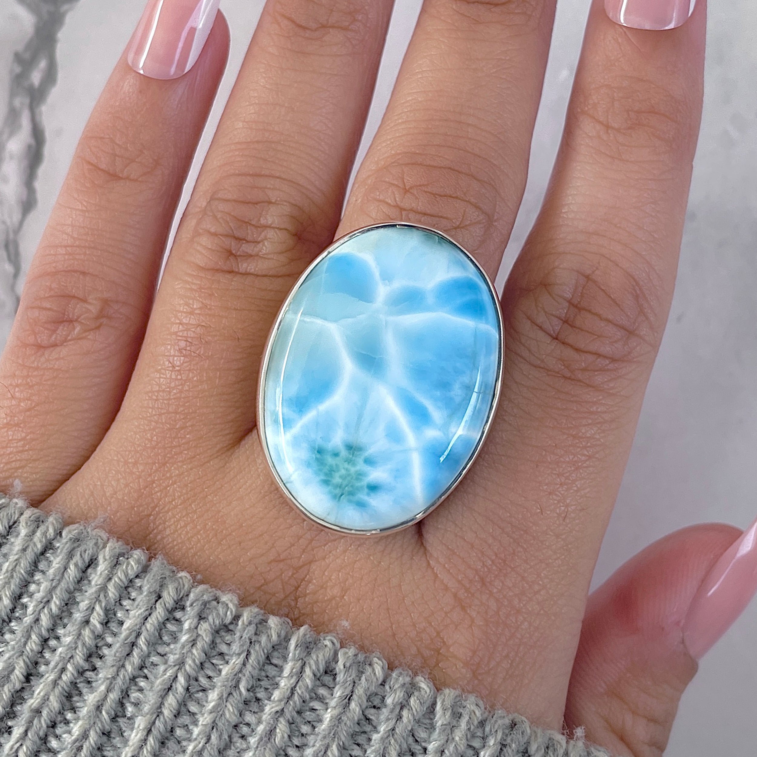 Larimar Adjustable Ring-(LAR-R-1581.)