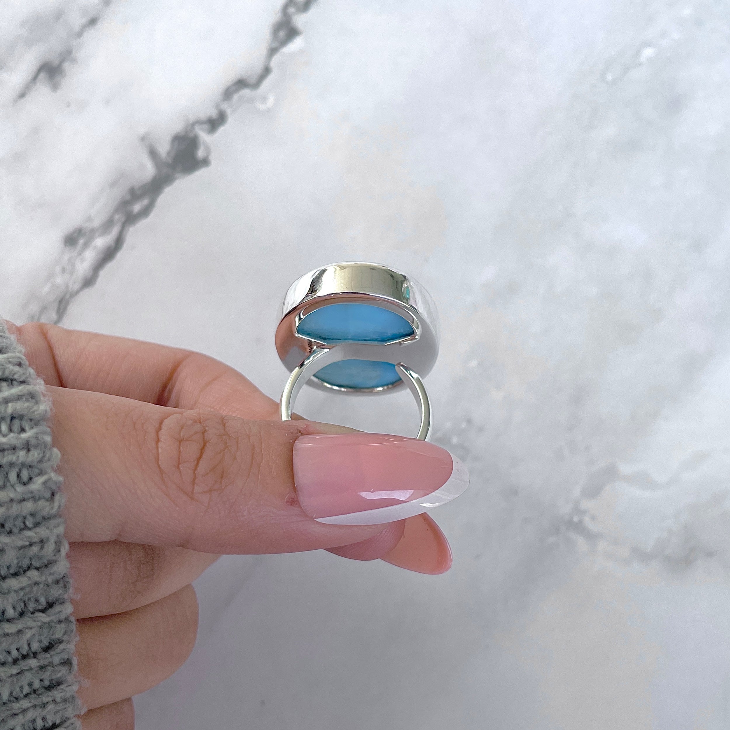 Larimar Adjustable Ring-(LAR-R-1581.)