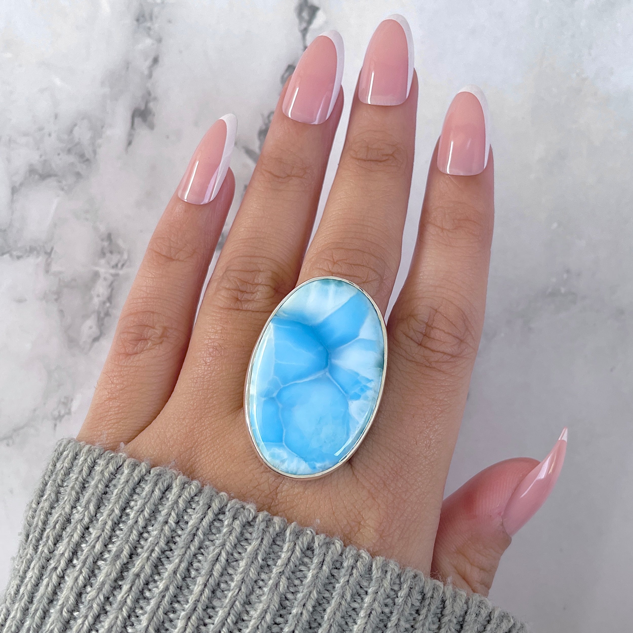 Larimar Adjustable Ring-(LAR-R-1582.)