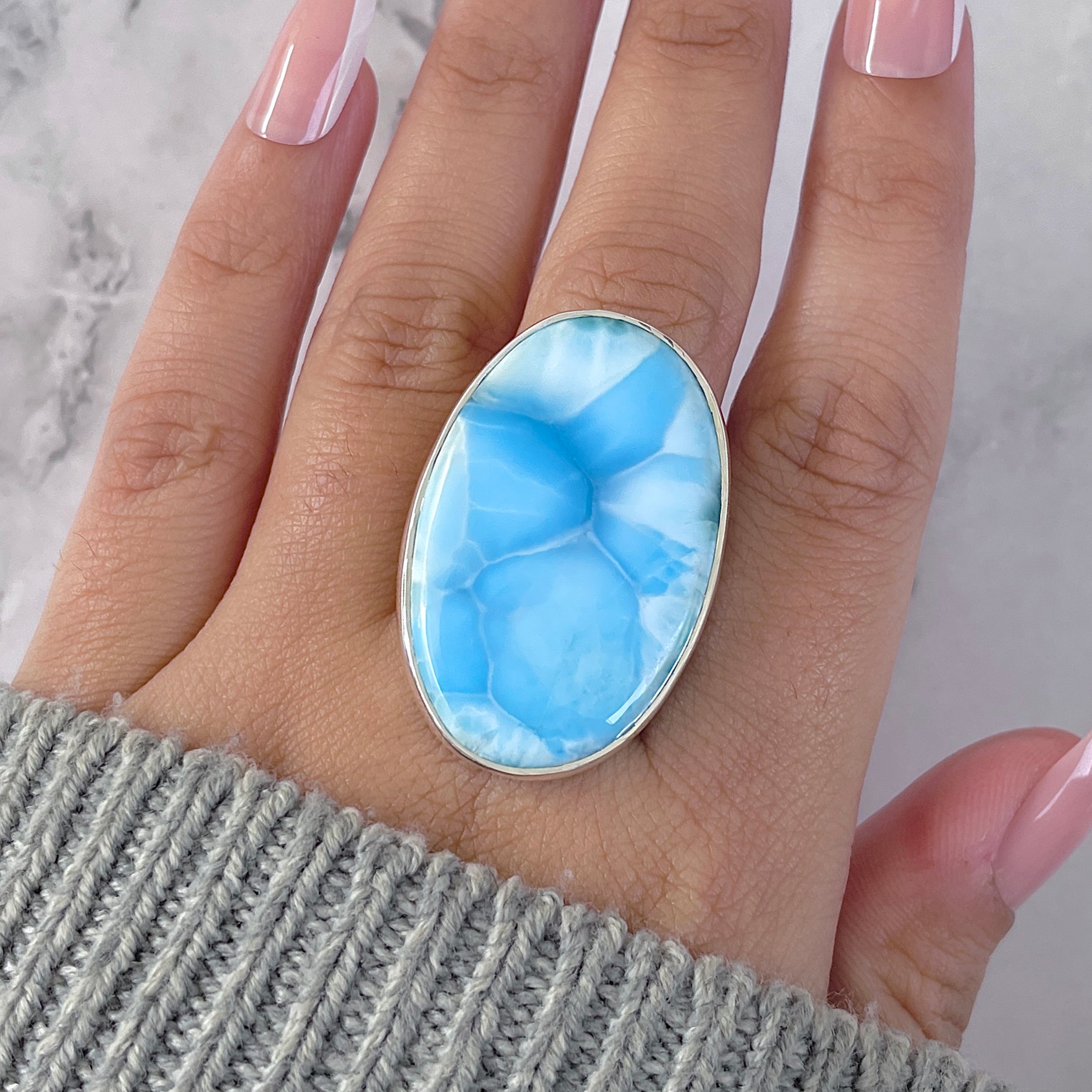 Larimar Adjustable Ring-(LAR-R-1582.)