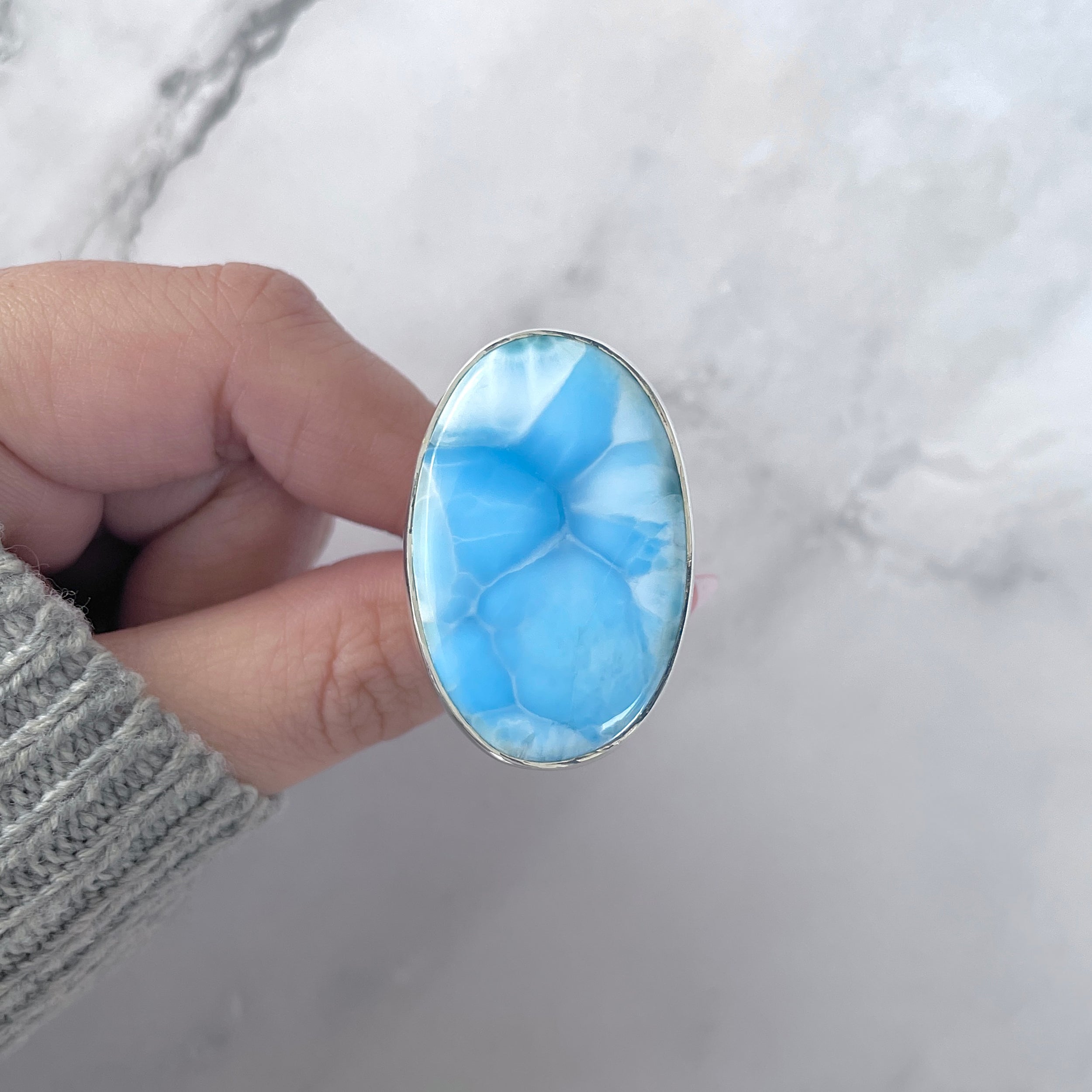 Larimar Adjustable Ring-(LAR-R-1582.)