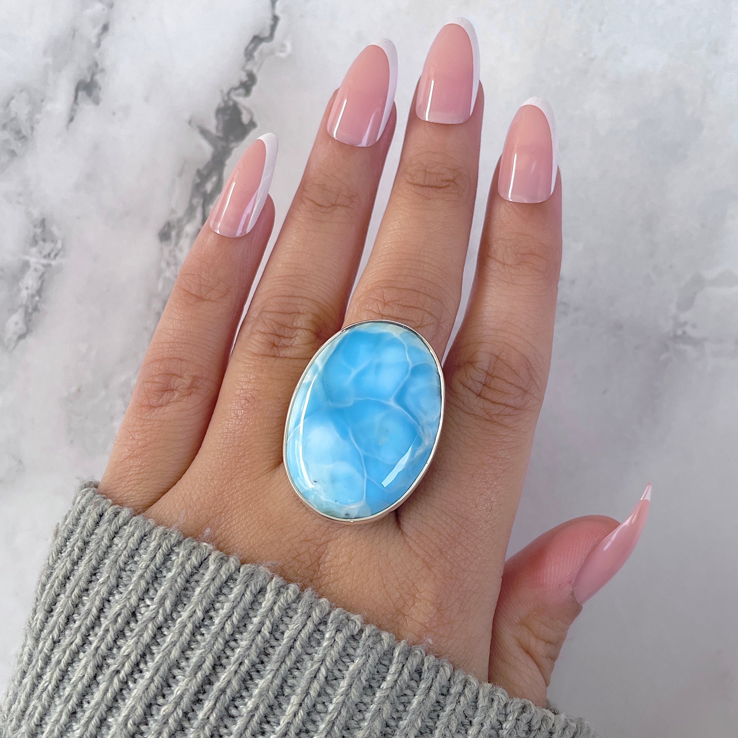 Larimar Adjustable Ring-(LAR-R-1583.)