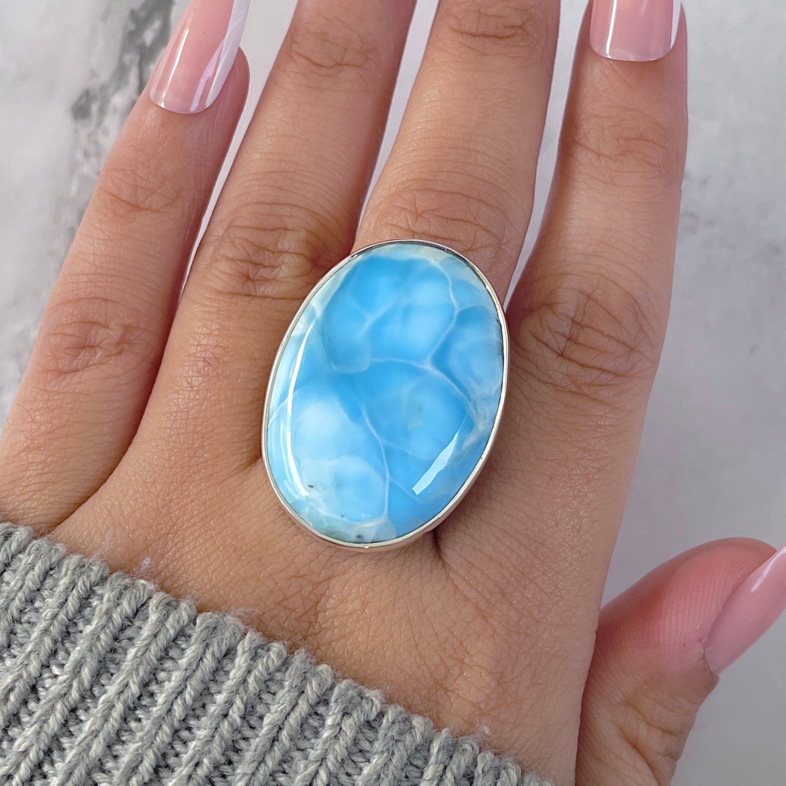 Larimar Adjustable Ring-(LAR-R-1583.)