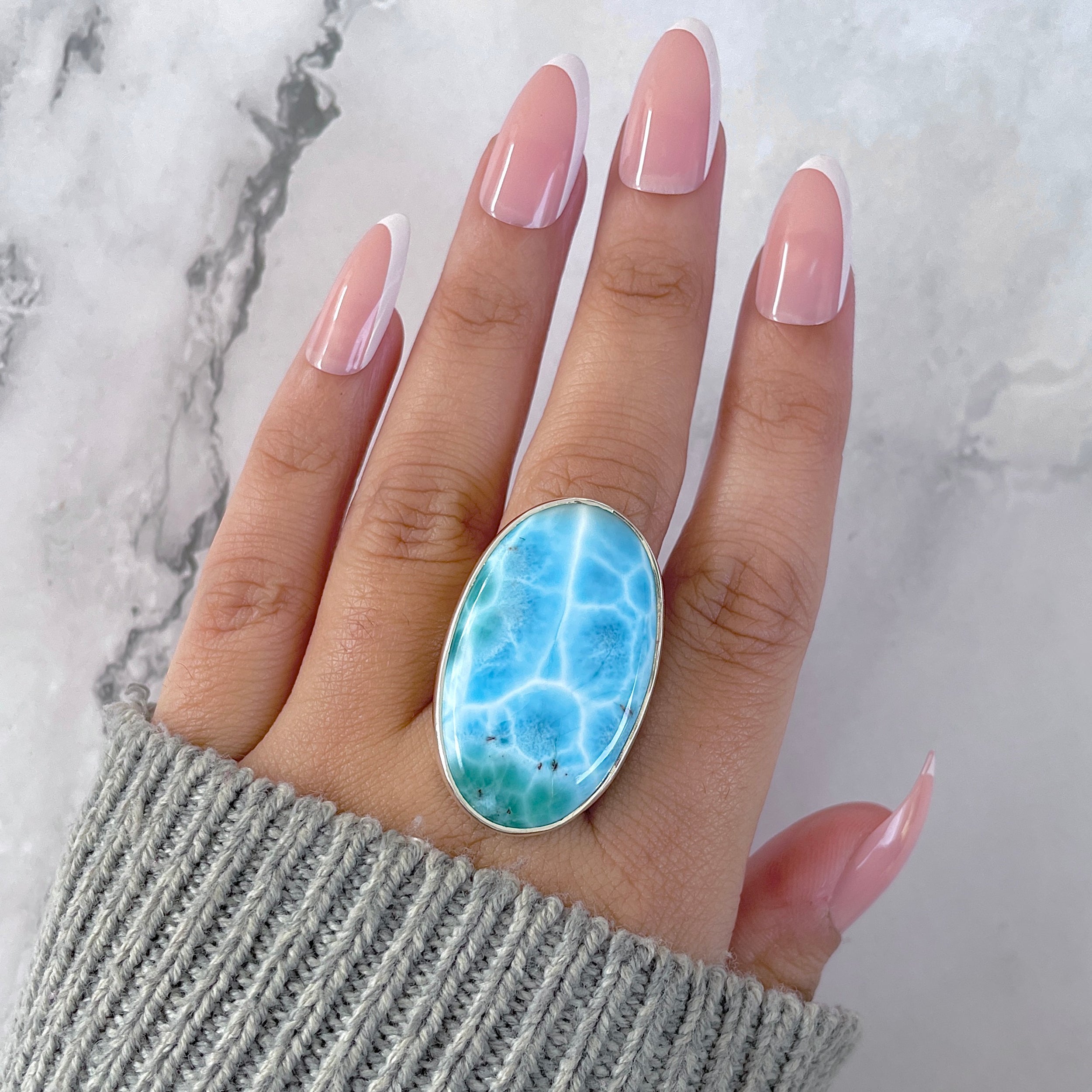 Larimar Adjustable Ring-(LAR-R-1584.)