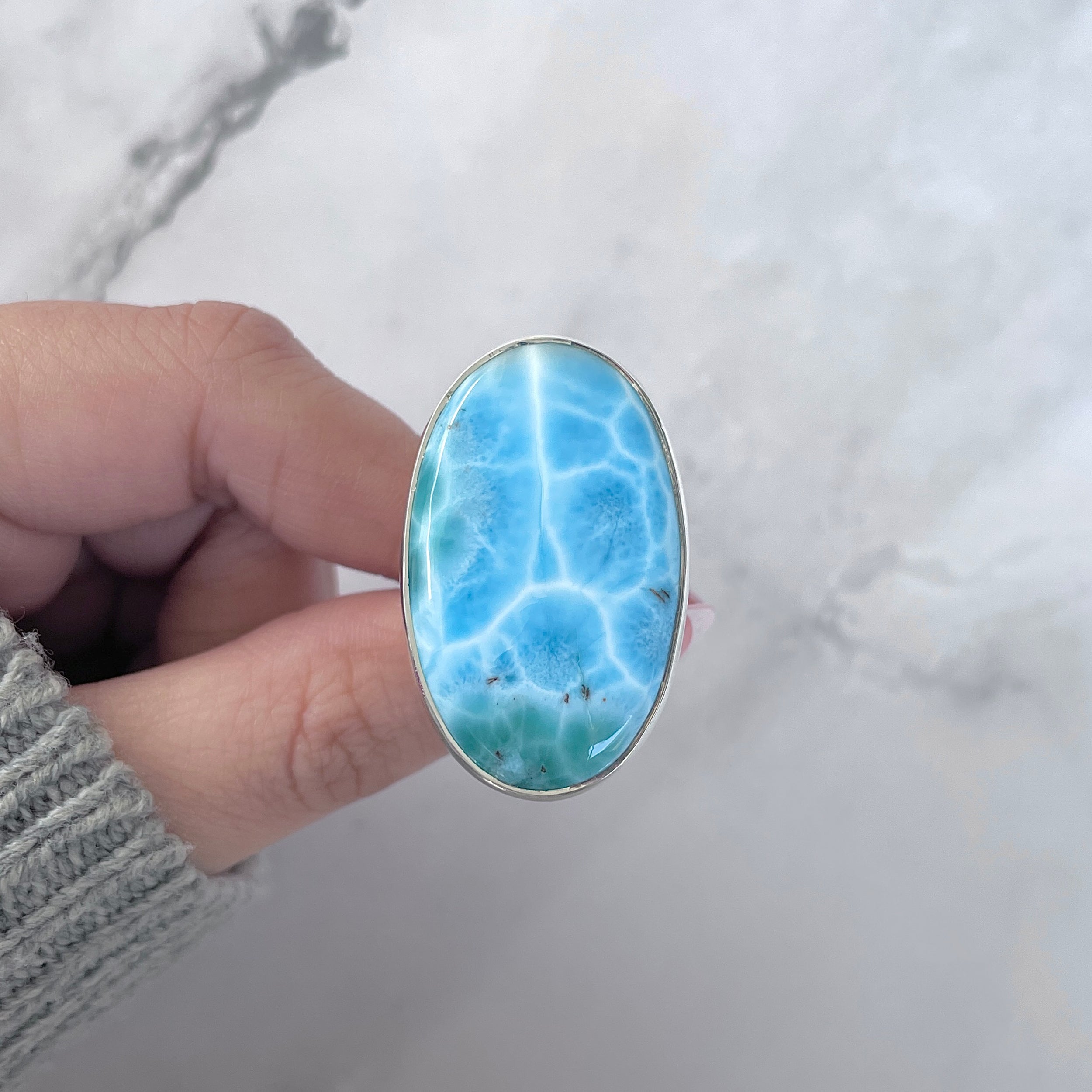 Larimar Adjustable Ring-(LAR-R-1584.)