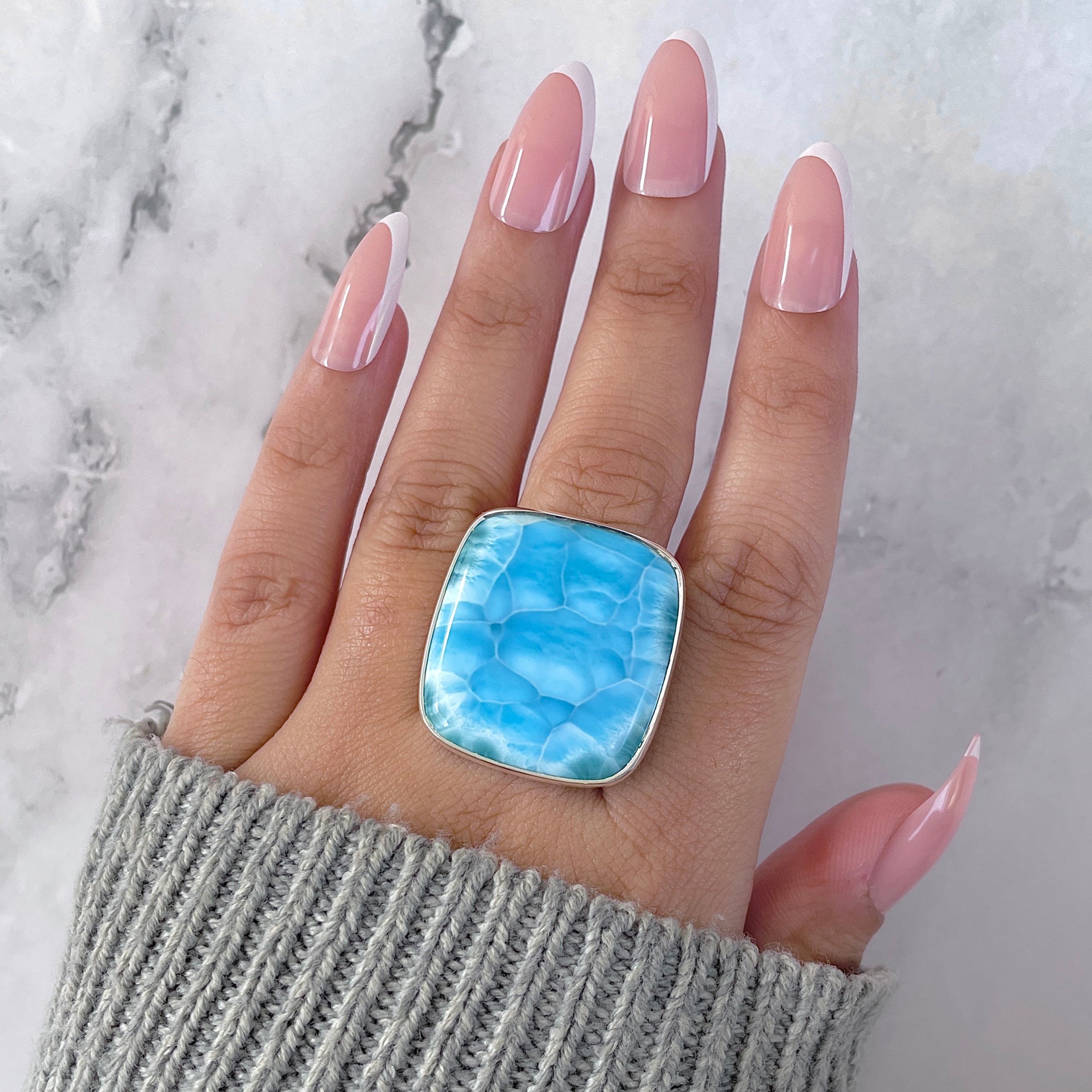 Larimar Adjustable Ring-(LAR-R-1585.)