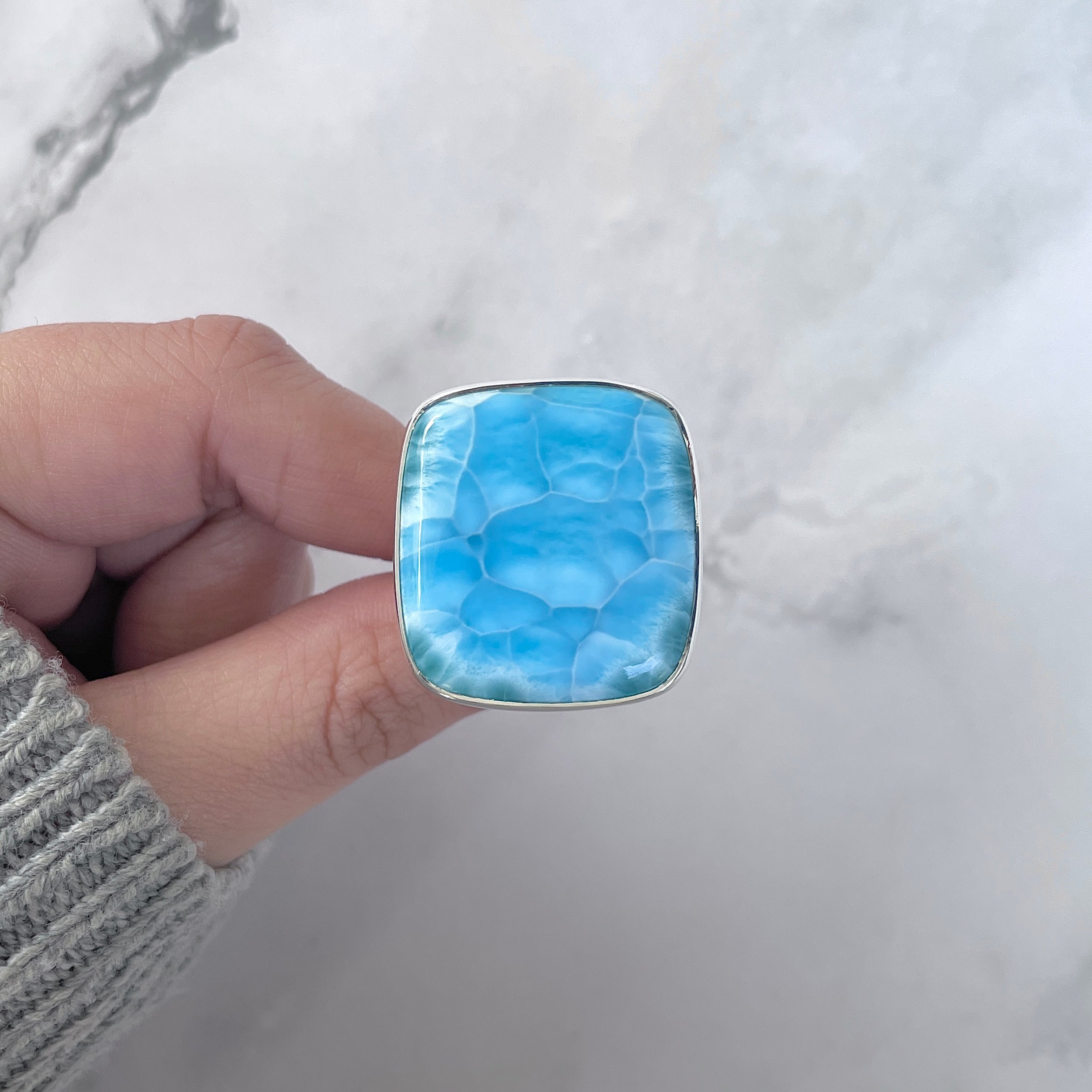 Larimar Adjustable Ring-(LAR-R-1585.)