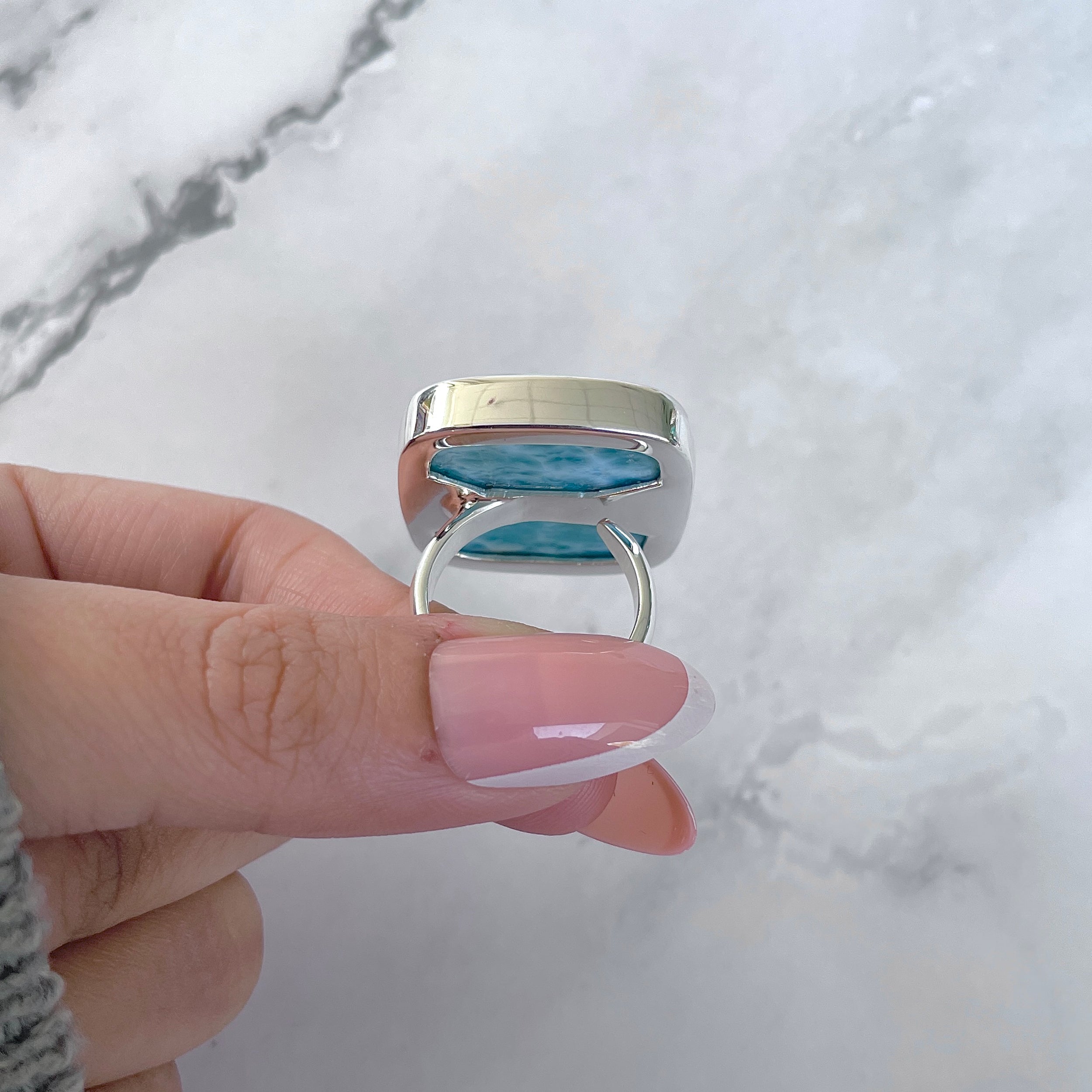 Larimar Adjustable Ring-(LAR-R-1585.)