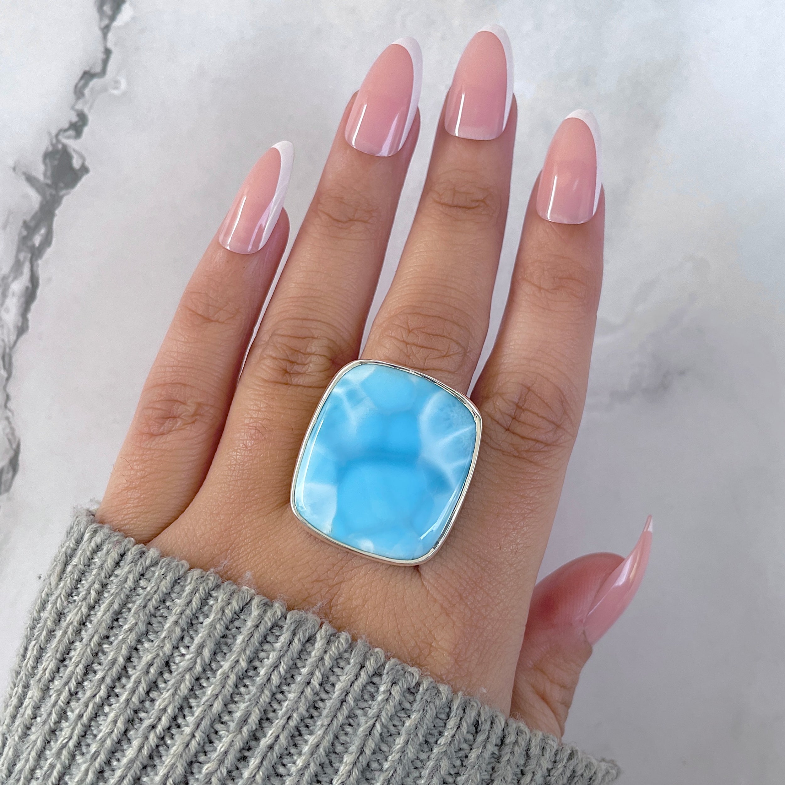 Larimar Adjustable Ring-(LAR-R-1586.)