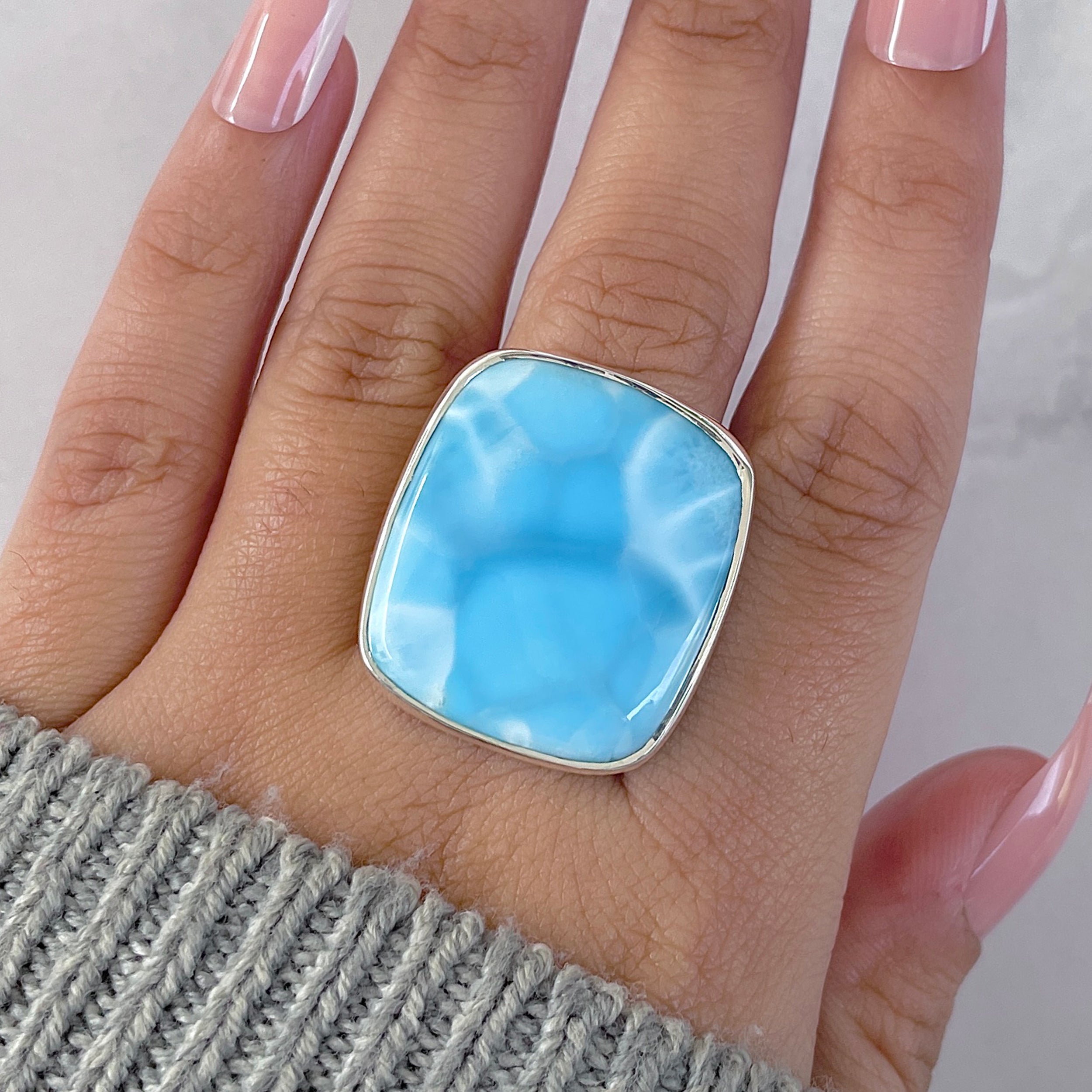 Larimar Adjustable Ring-(LAR-R-1586.)