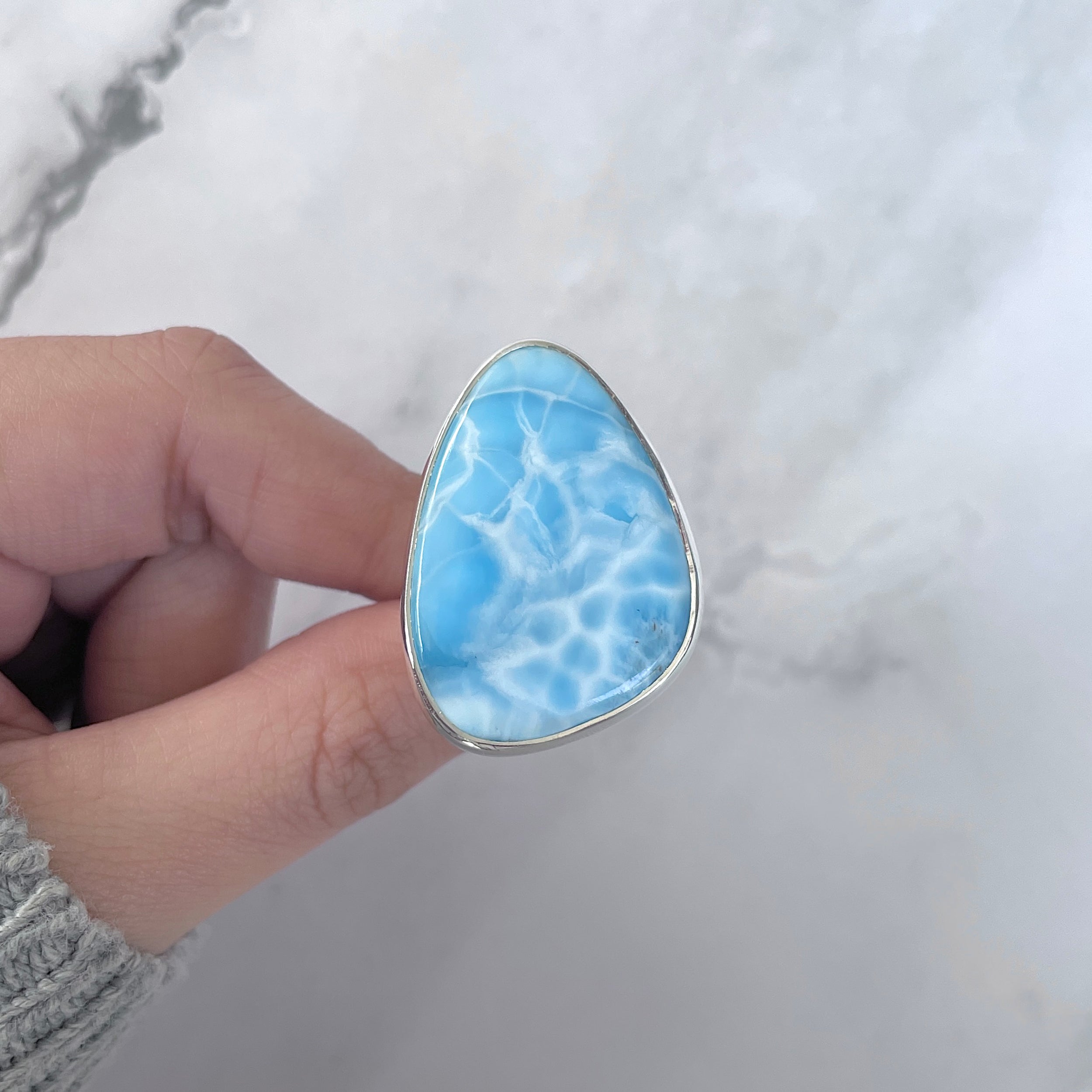 Larimar Adjustable Ring-(LAR-R-1587.)