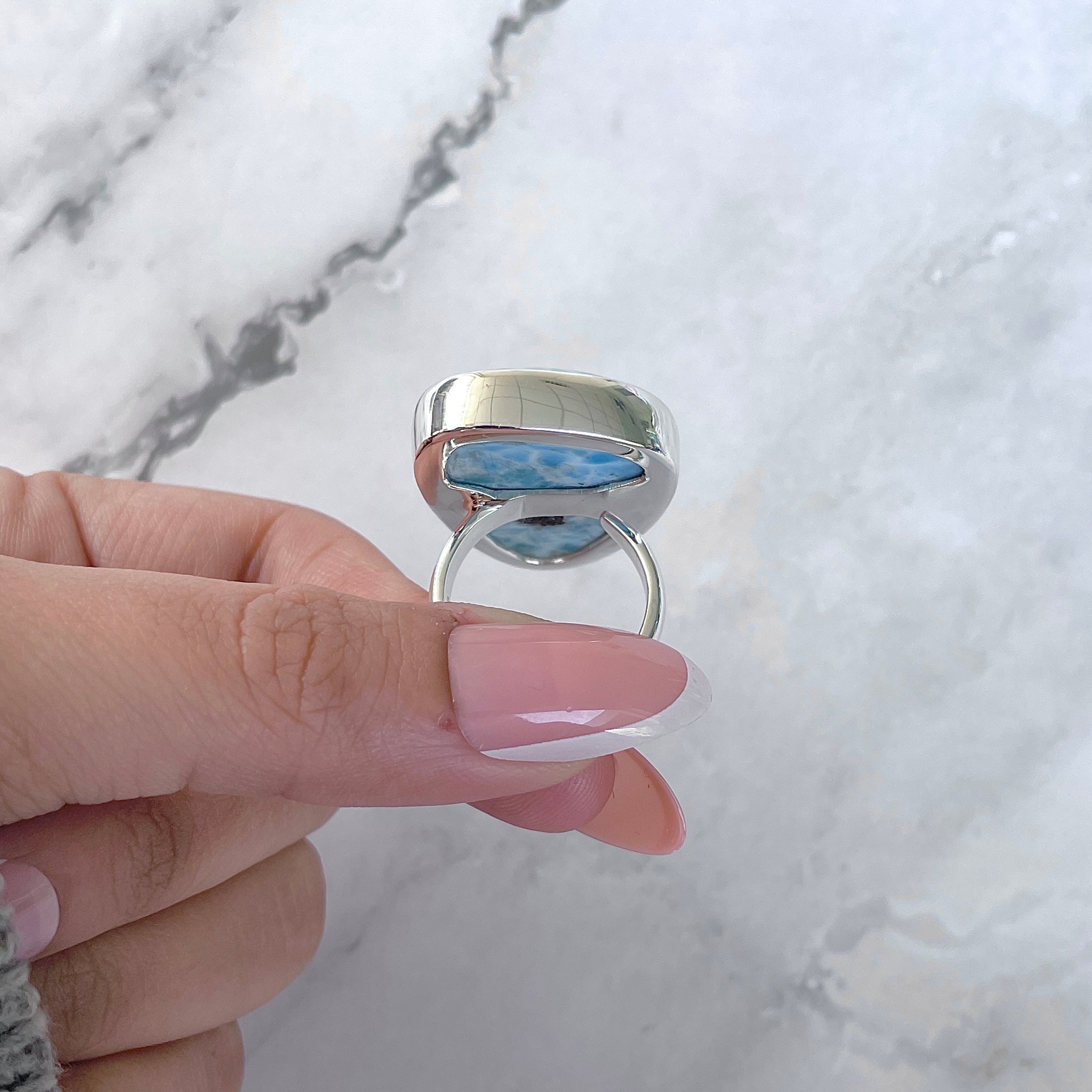 Larimar Adjustable Ring-(LAR-R-1587.)